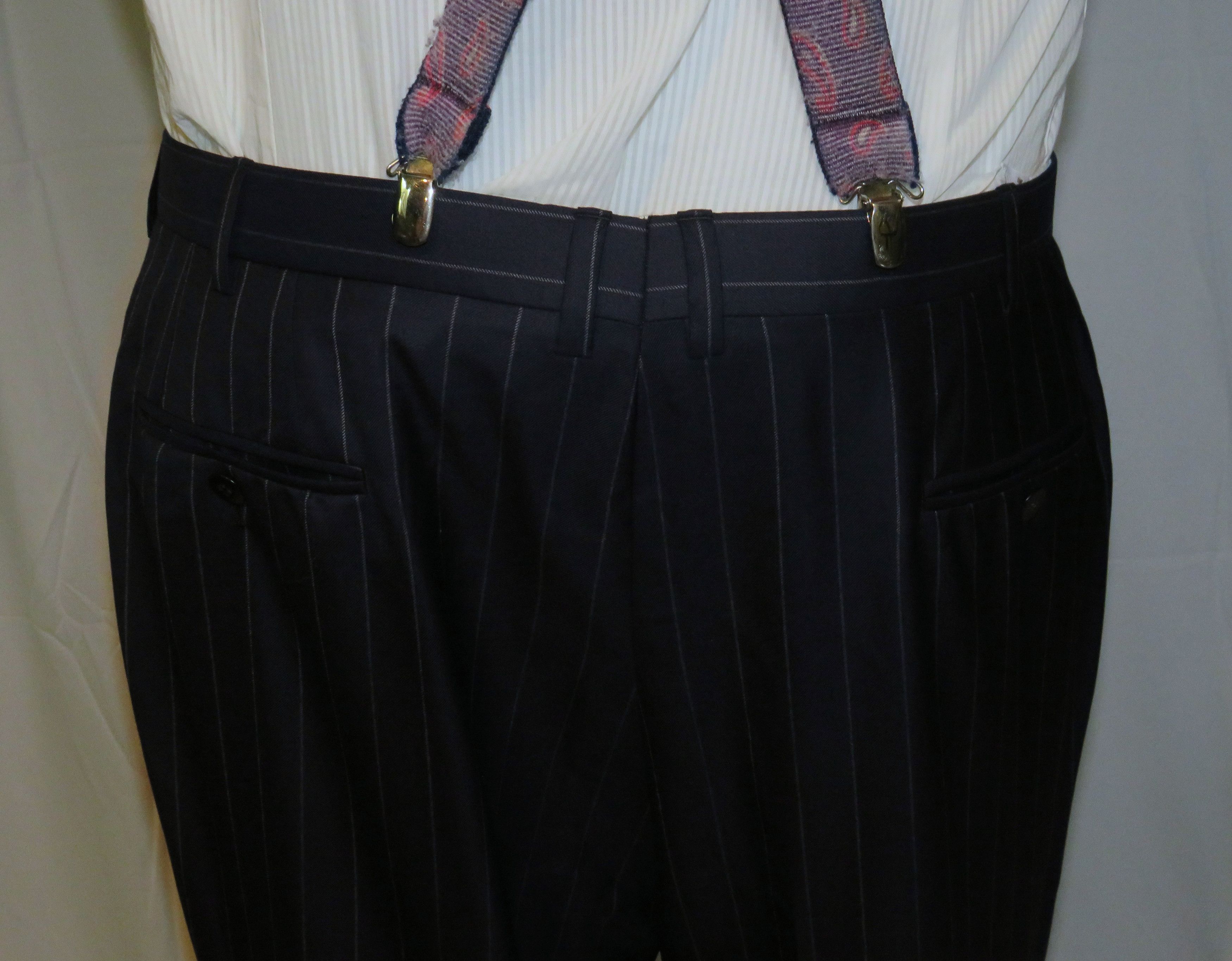 Brioni Super 160 Nomentano Custom Navy Stripe Two Button Suit 42L Size 42L - 15 Thumbnail