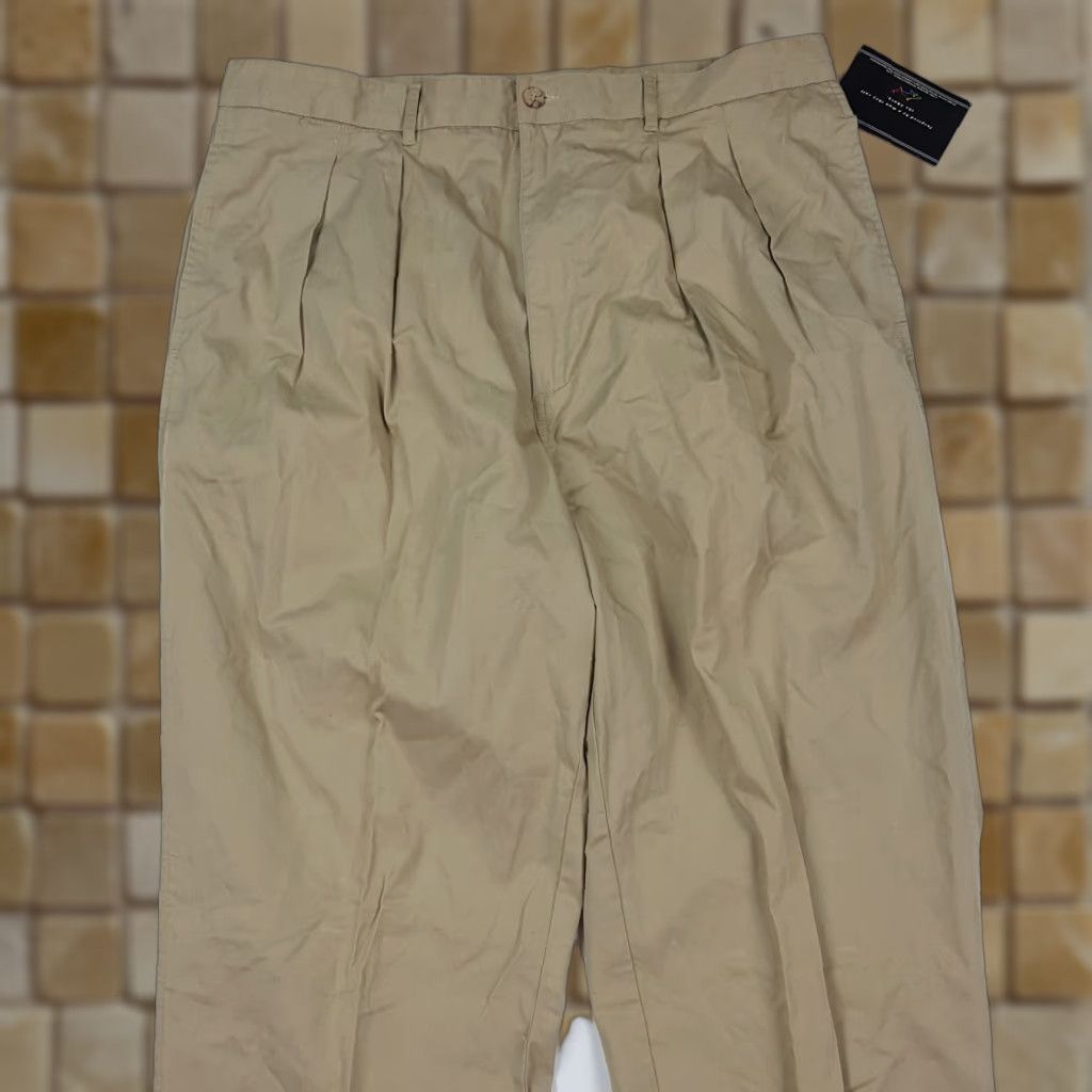 Logo 7 VINTAGE Greg Norman Golf Pleated Khakis Pants 38 Beige Twill 90s Shark Logo Men’s Casual Lounge Size US 38 / EU 54 - 1 Thumbnail