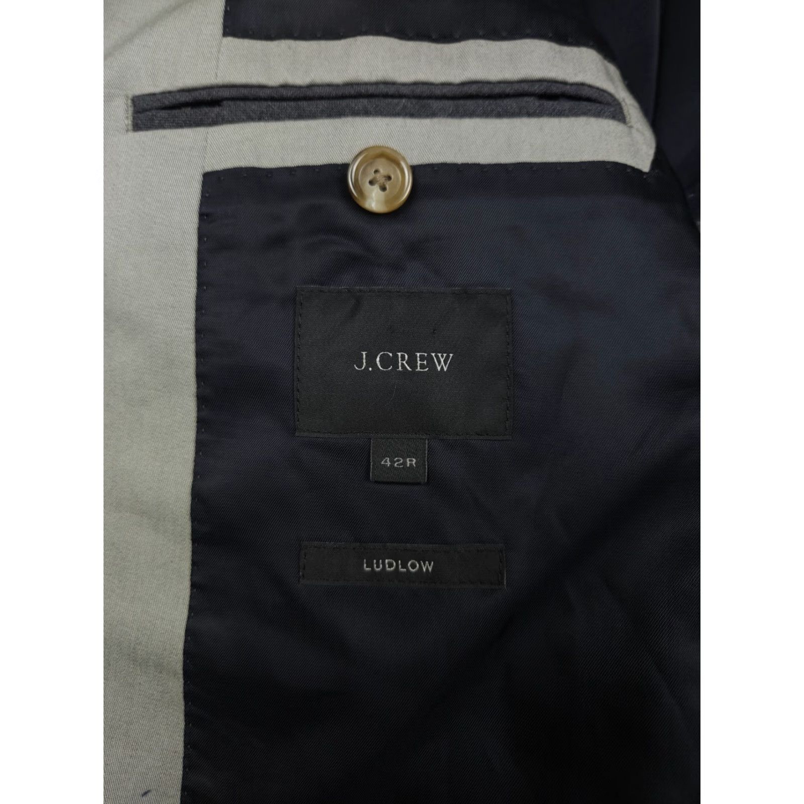 J.Crew JCrew Ludlow Blazer Jacket Men 42R Gray 2-Button Cotton Slim Single-Breasted Blazer Size 42R - 6 Thumbnail