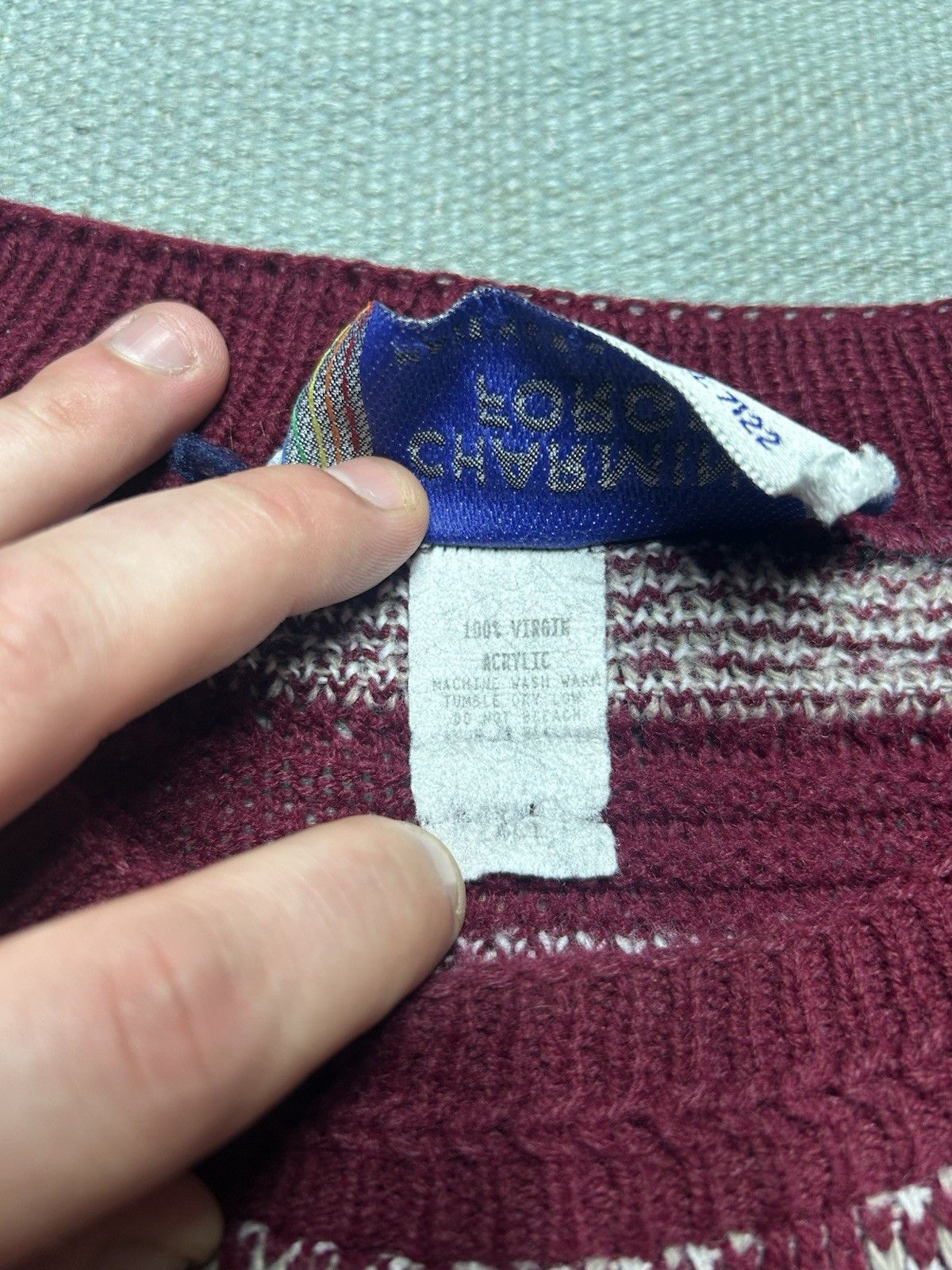 Vintage Vintage acrylic knit sweater Birds Eye windowpane soft XXL Size US XXL / EU 58 / 5 - 5 Thumbnail