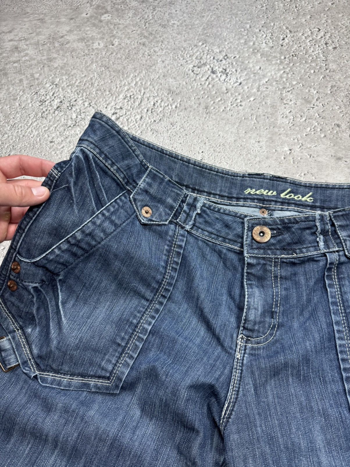 Other Baggy Jeans Blue Denim Buckle Back Wide Leg Y2K Skater Pants Size US 36 / EU 52 - 13 Thumbnail