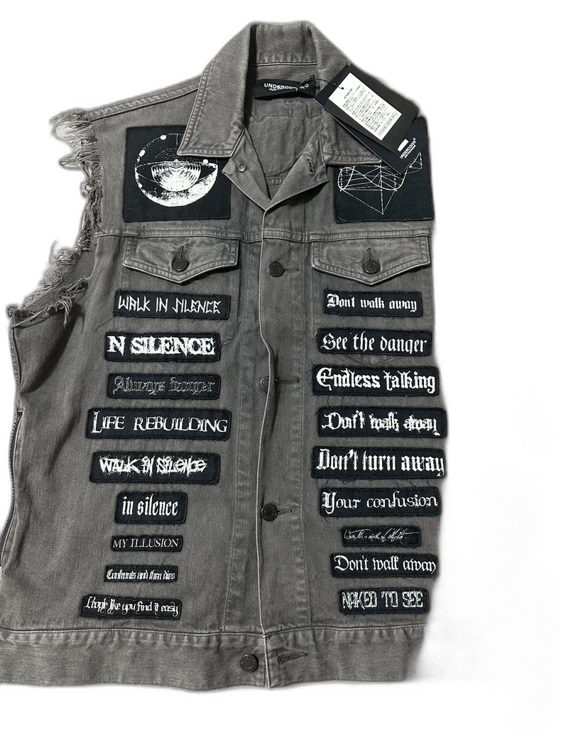 Undercover gray embroidered sleeveless vest by undercover Size US L / EU 52-54 / 3 - 1 Thumbnail