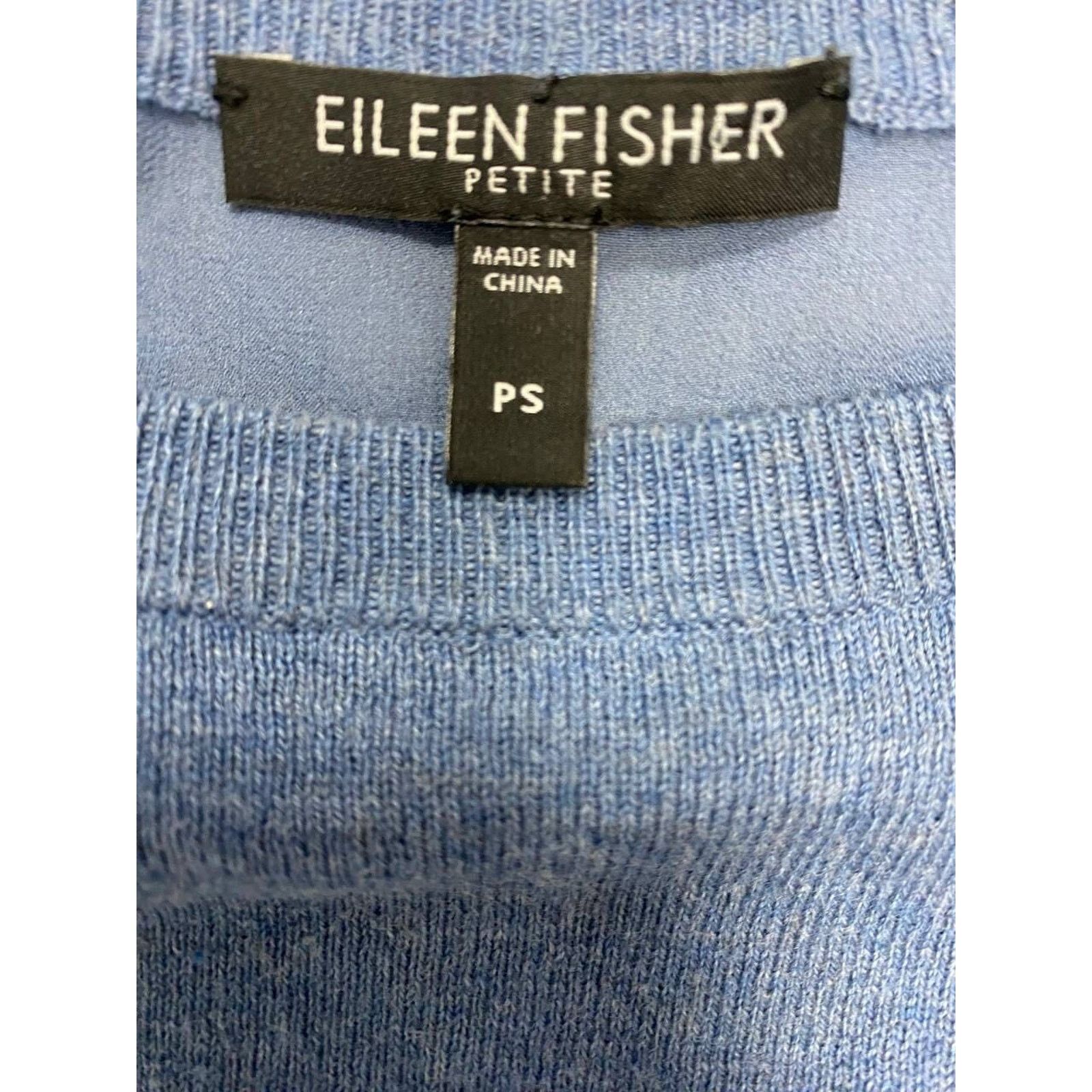 Eileen Fisher Eileen Fisher Blouse top Blue Round Neck Silk Pet S A000701 Size S / US 4 / IT 40 - 5 Thumbnail