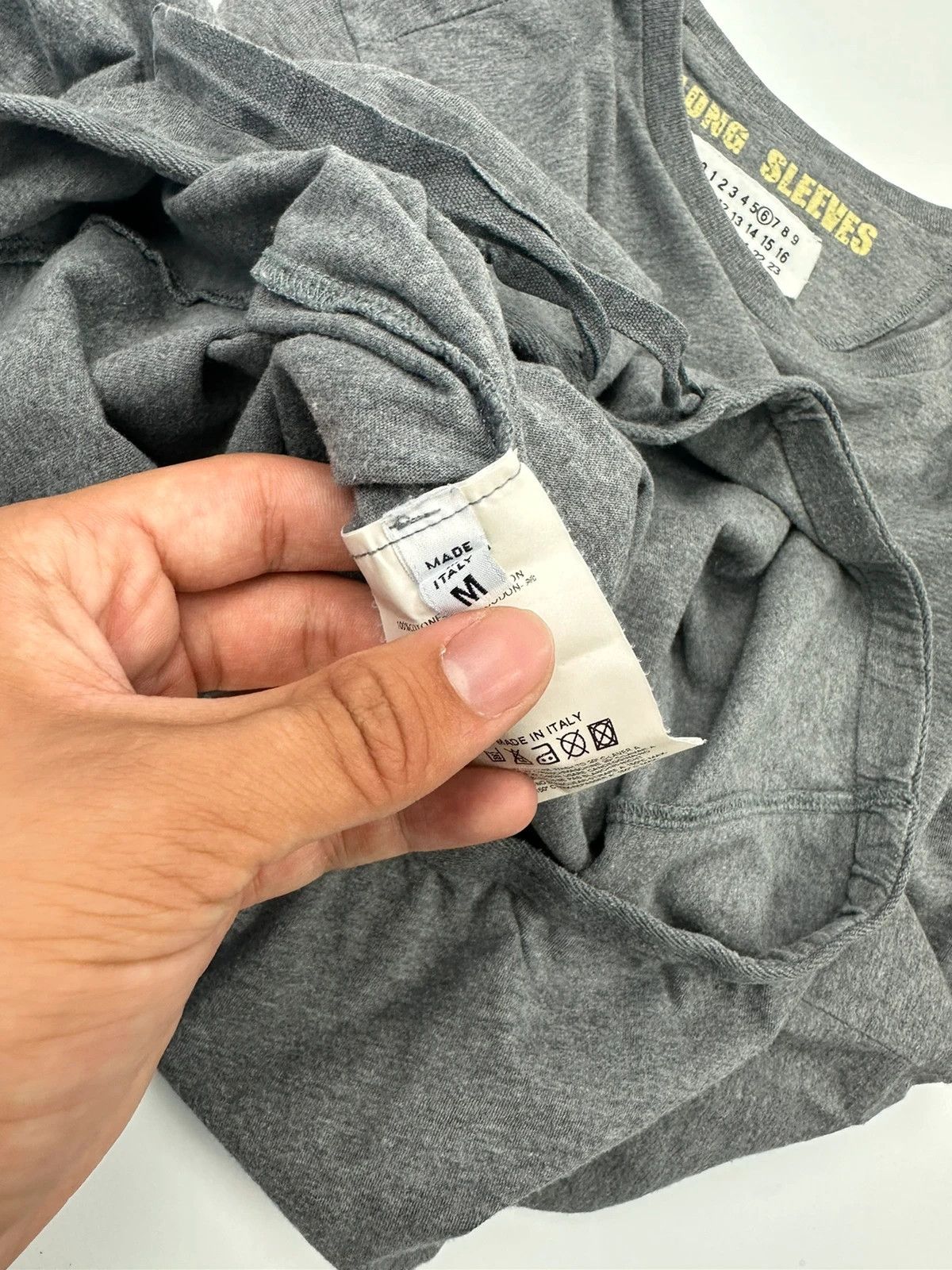 Maison Margiela Martin Margiela 00’s Grey Laces Long Sleeves Tee Size M / US 6-8 / IT 42-44 - 6 Thumbnail
