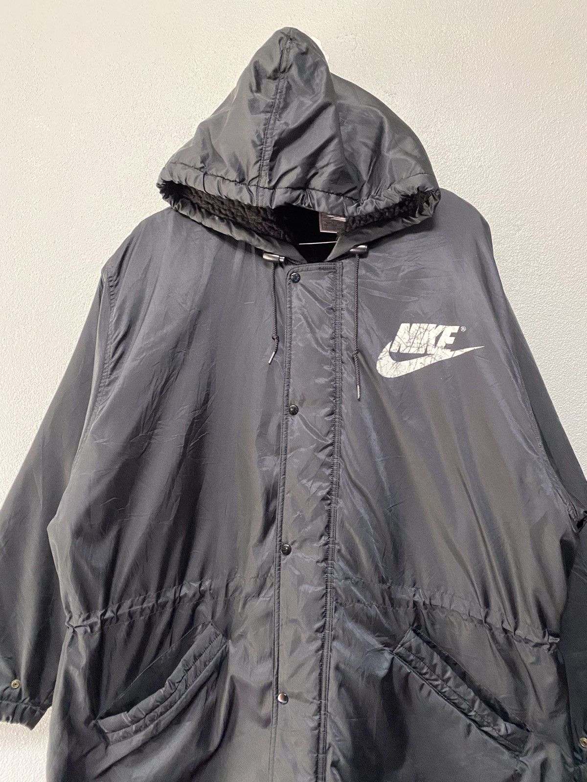Nike × Vintage Nike puffer long jacket big logo with hoodie (J3) Size US L / EU 52-54 / 3 - 4 Thumbnail