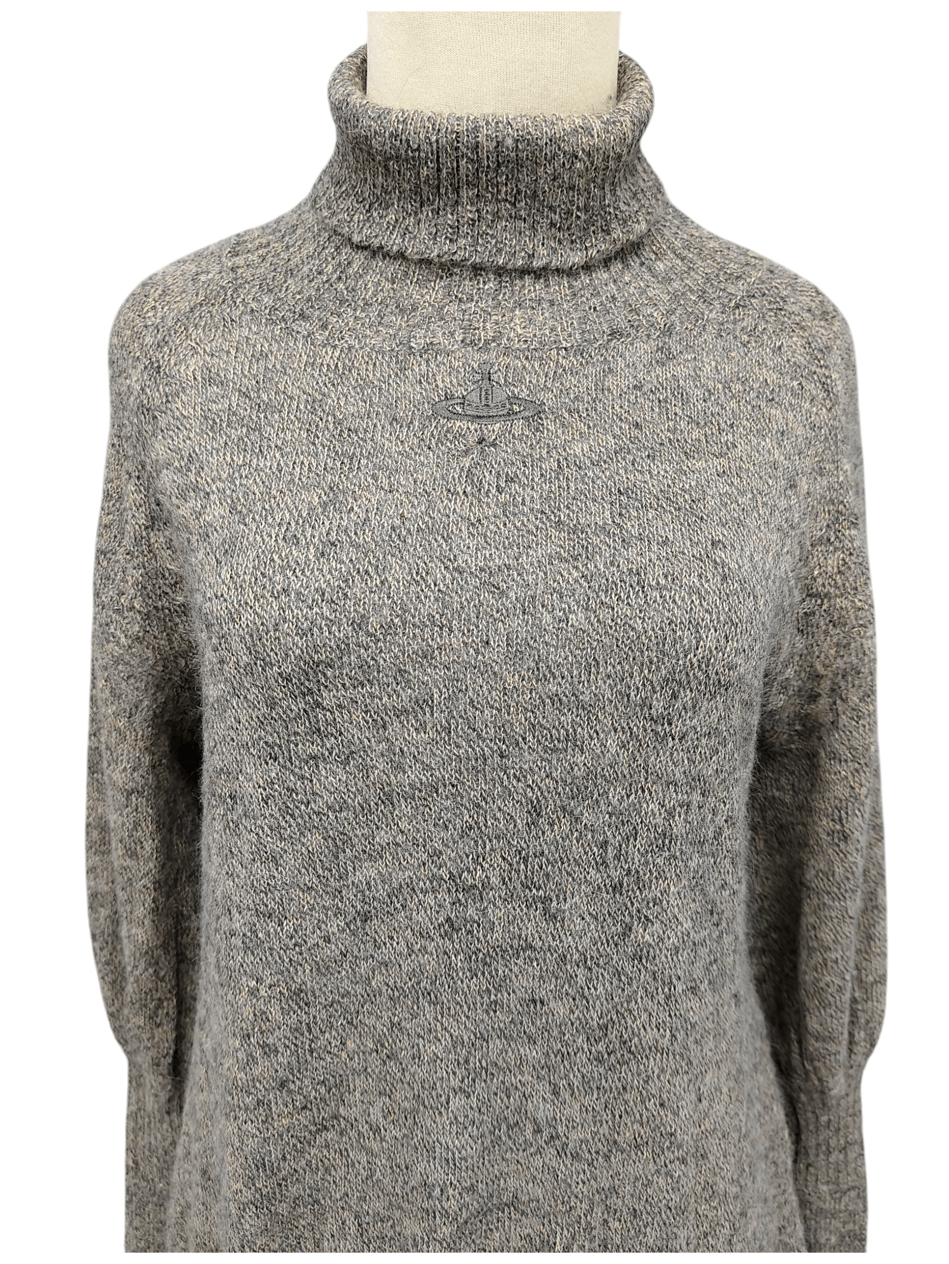Vivienne Westwood 2000s V.W- Orb Embroidery Logo Alpaca Wool Knit Turtleneck Size M / US 6-8 / IT 42-44 - 2 Thumbnail