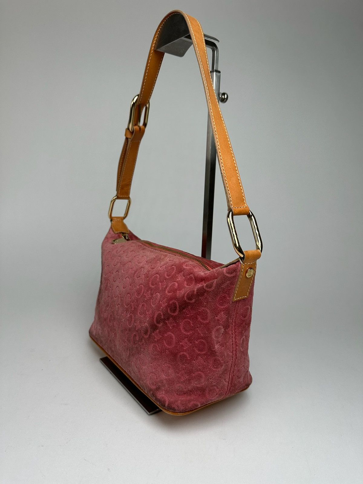 Celine Vintage Celine Paris Velour Leather Monogram Bag Orange Size ONE SIZE - 4 Thumbnail