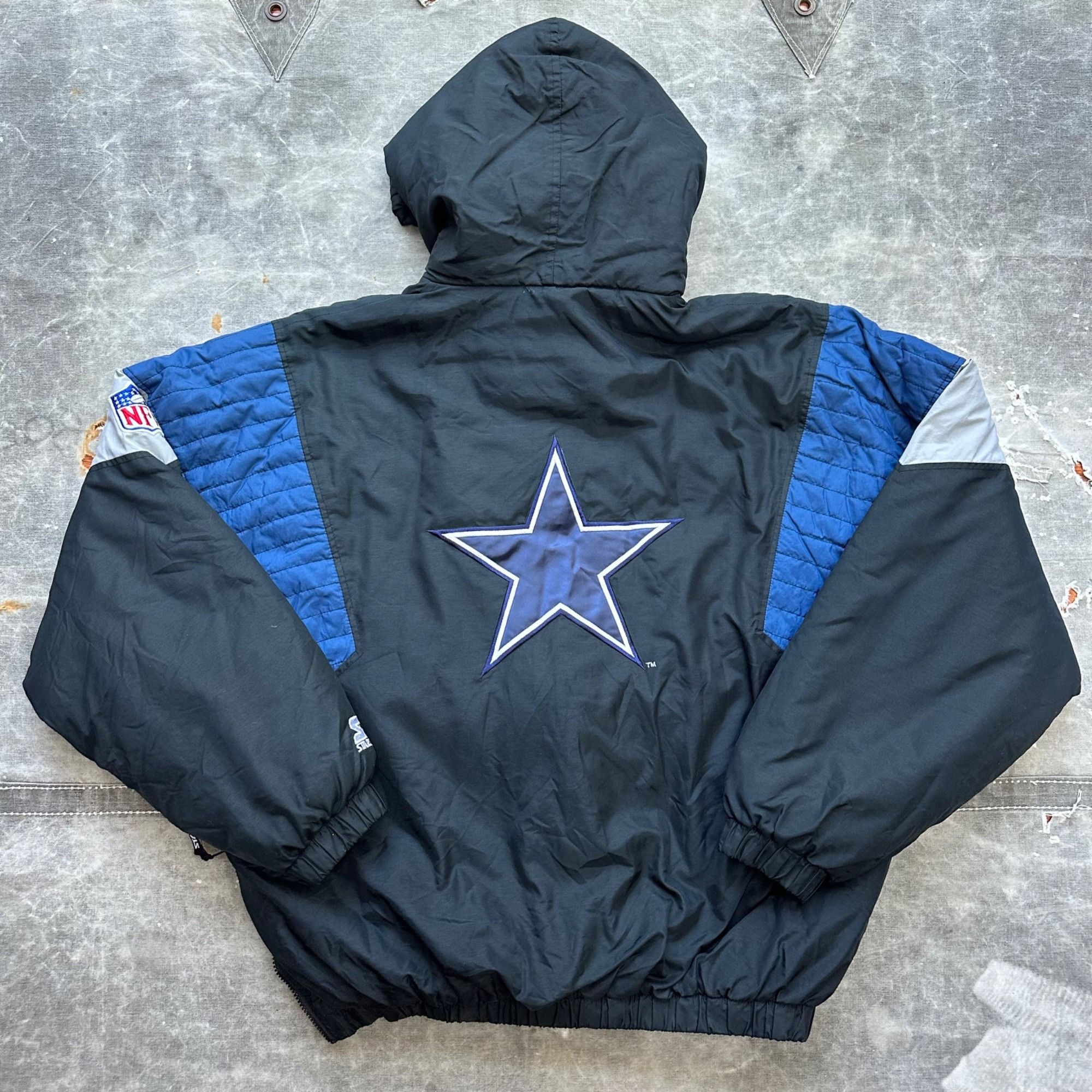Vintage Vintage Starter Dallas Cowboys NFL Pullover Puffer Jacket Size US XL / EU 56 / 4 - 2 Thumbnail