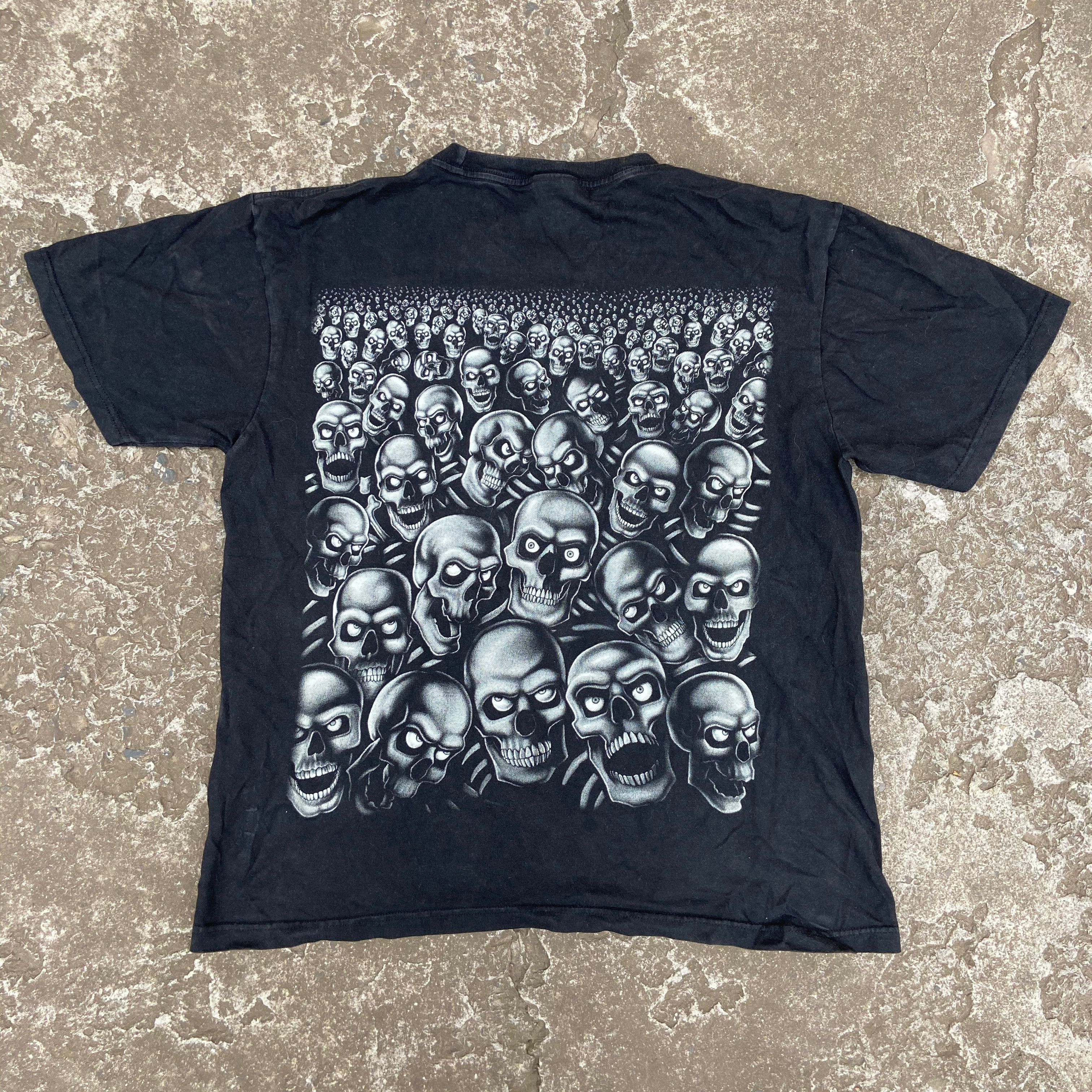 Vintage 1990s VINTAGE OVERPRINTED SKULL 3D TEE - № 585 Size US L / EU 52-54 / 3 - 2 Thumbnail