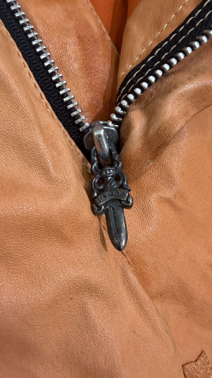 Chrome Hearts Chrome Hearts Orange Cross Flooded Leather Pants Size 26" / US 2 / IT 38 - 11 Thumbnail