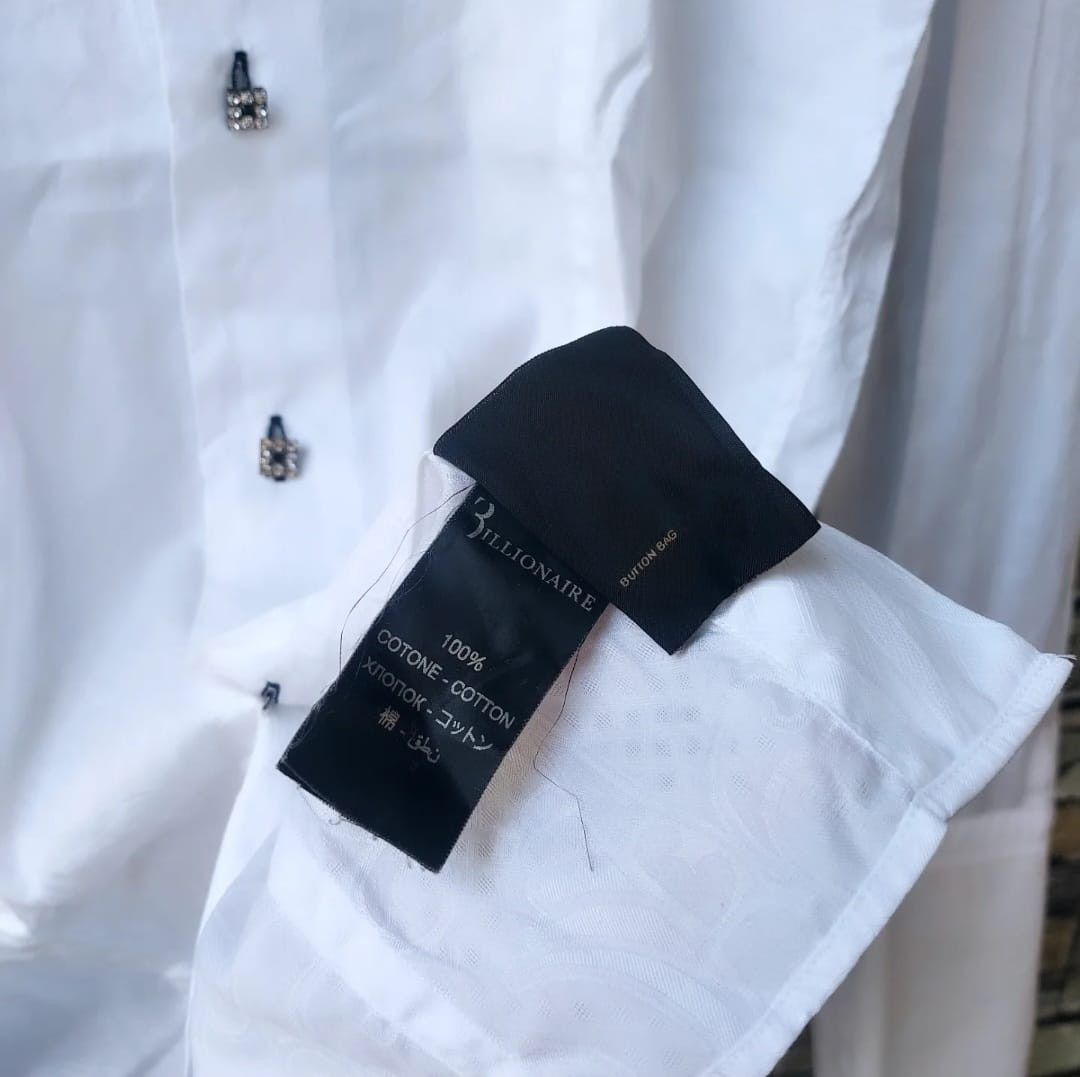 Billionaire Couture Billionaire Plain White Long Sleeve Button Bag Size US S / EU 44-46 / 1 - 9 Thumbnail