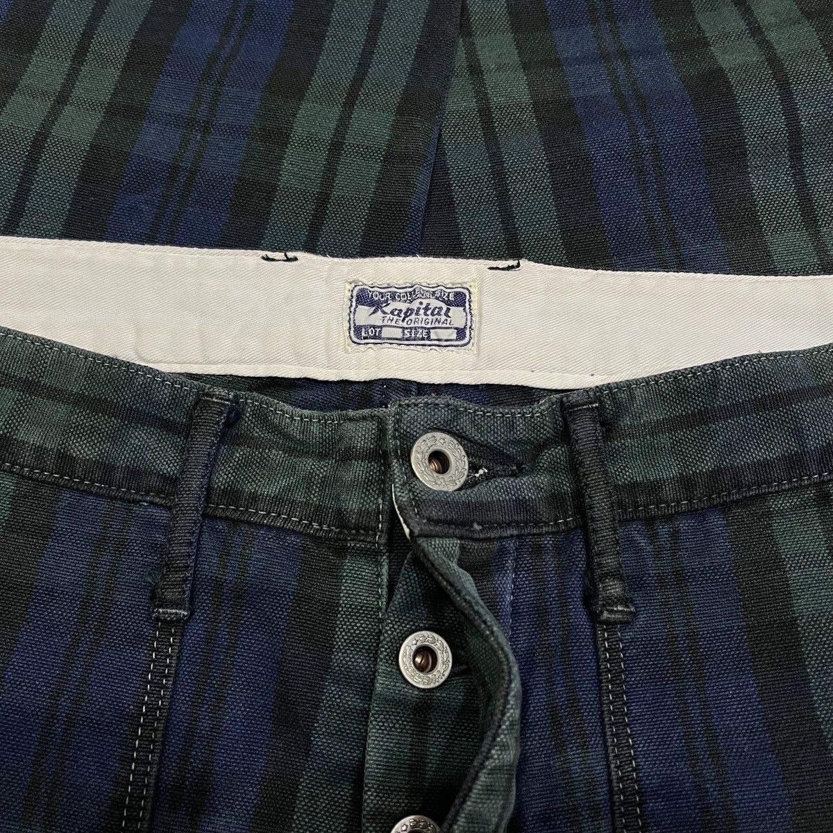 Kapital 90s KAPITAL Slim cut Plaid Tartan Fatigue Pants Size US 30 / EU 46 - 4 Thumbnail