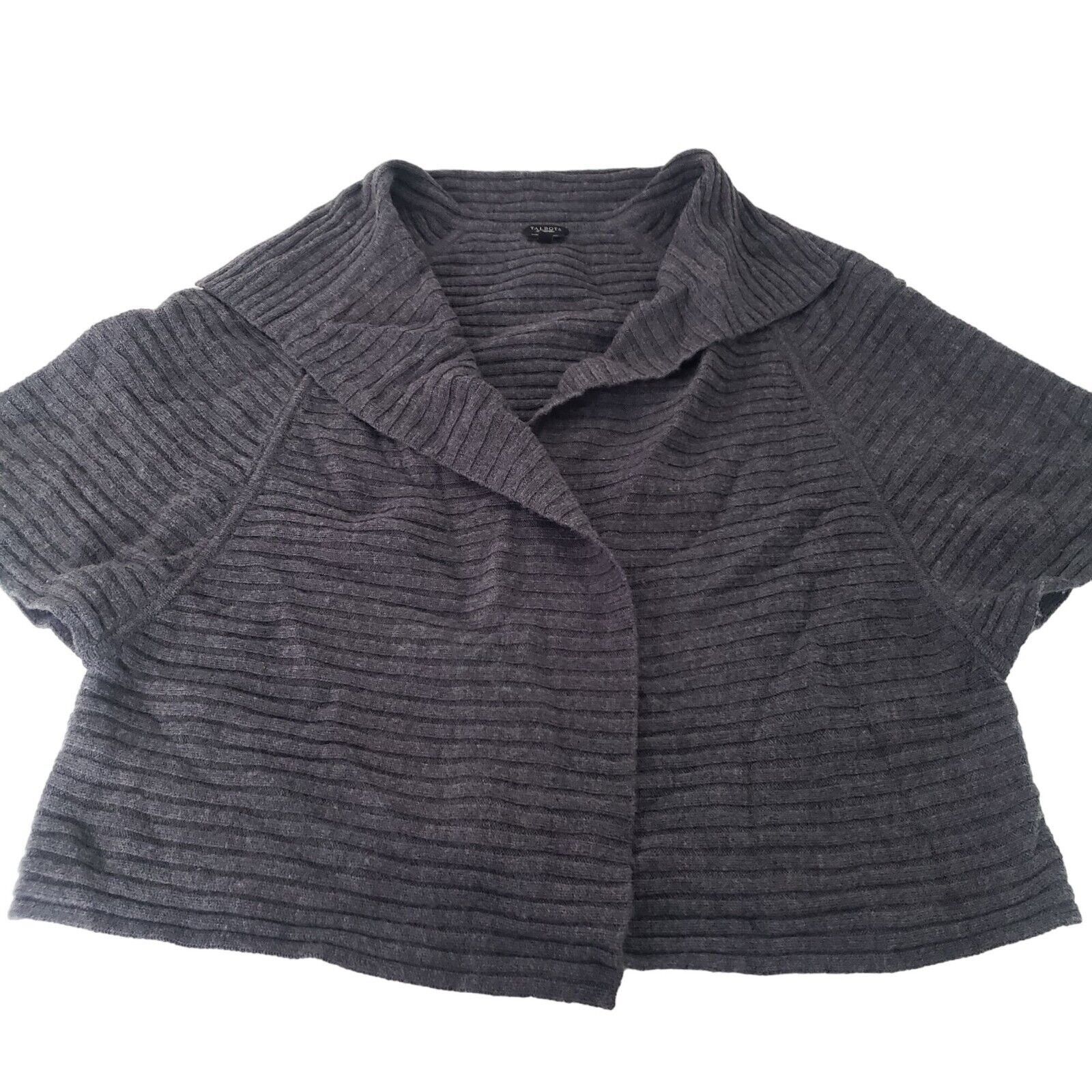 Talbots Talbots Ribbed Cardigan Womens Size XL Gray 100% Merino Wool Size XL / US 12-14 / IT 48-50 - 2 Thumbnail