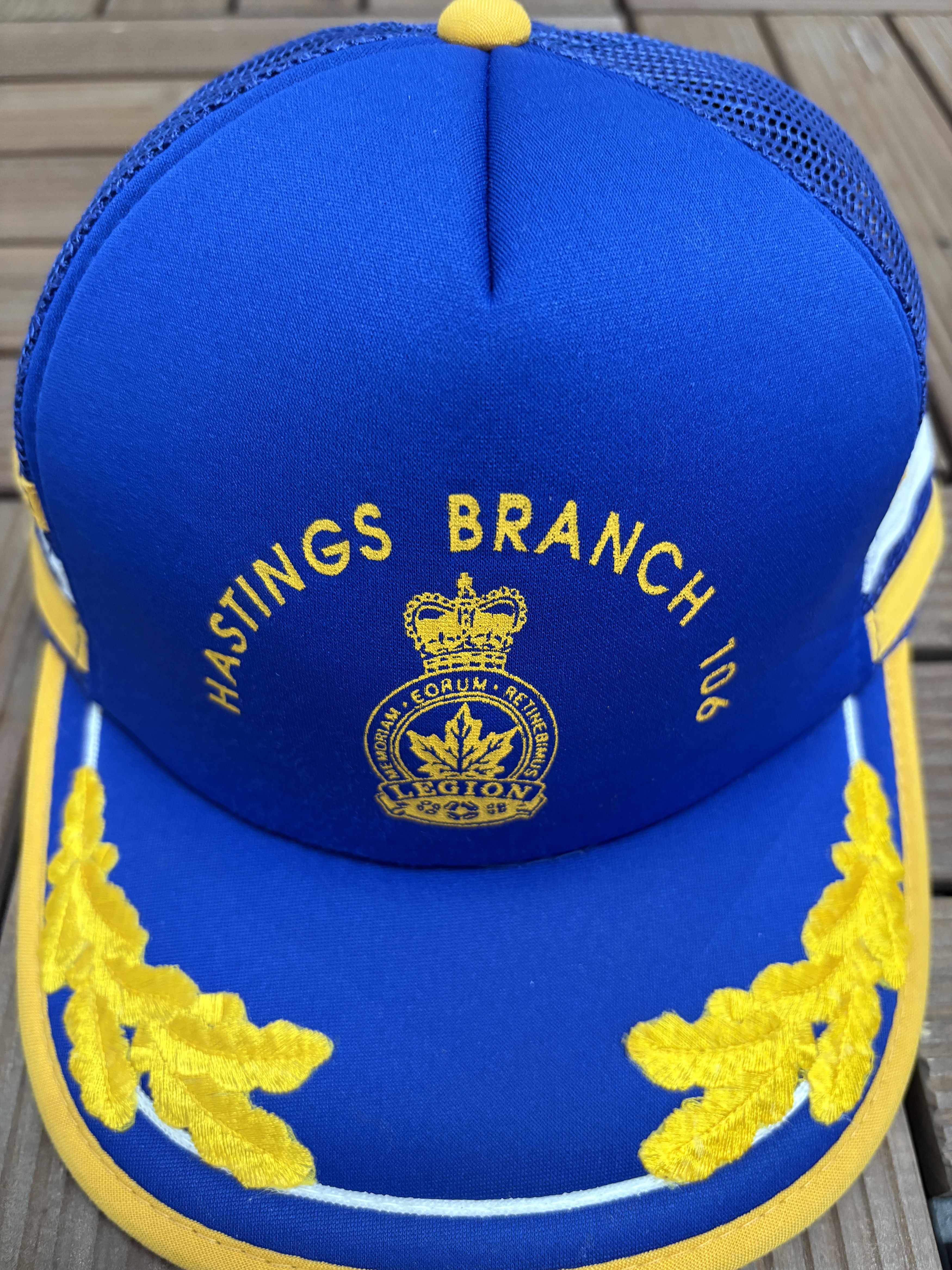 Vintage Royal Canadian Legion Branch 106 Vintage Blue Snap Back Hat Size ONE SIZE - 3 Thumbnail