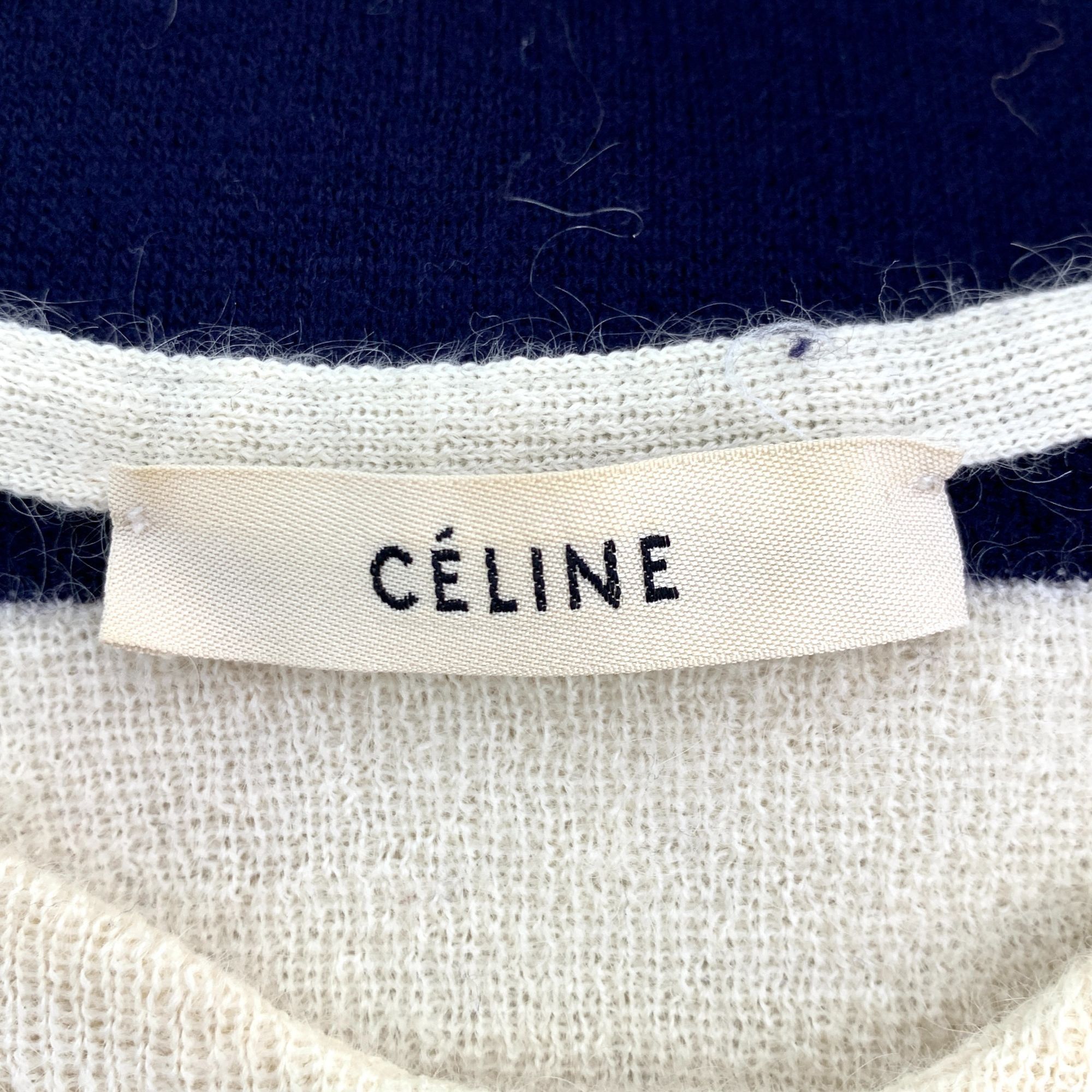 Celine Celine Striped Wool & Mohair Long-Sleeve Dress With Fringe H Size S / US 4 / IT 40 - 4 Thumbnail