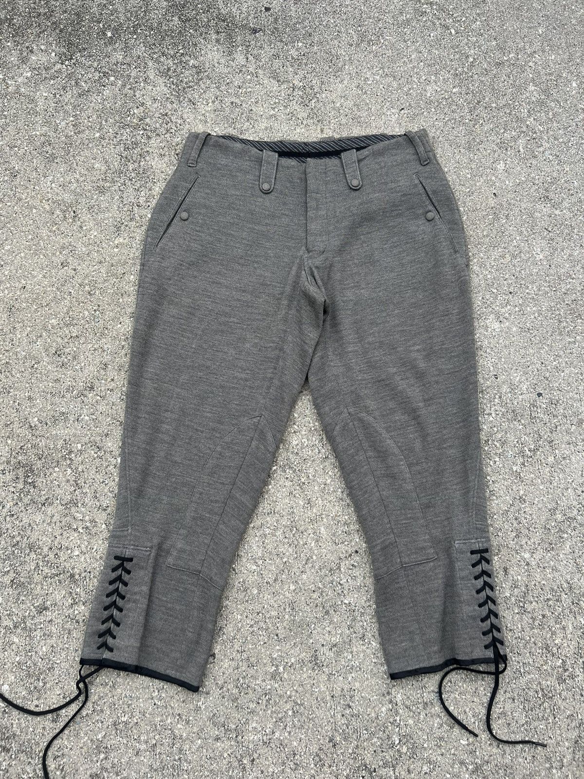 Japanese Brand SAMPLE Kiminori Morishita Cropped Wool Jodhpur Trouser Pant Size US 31 - 1 Thumbnail
