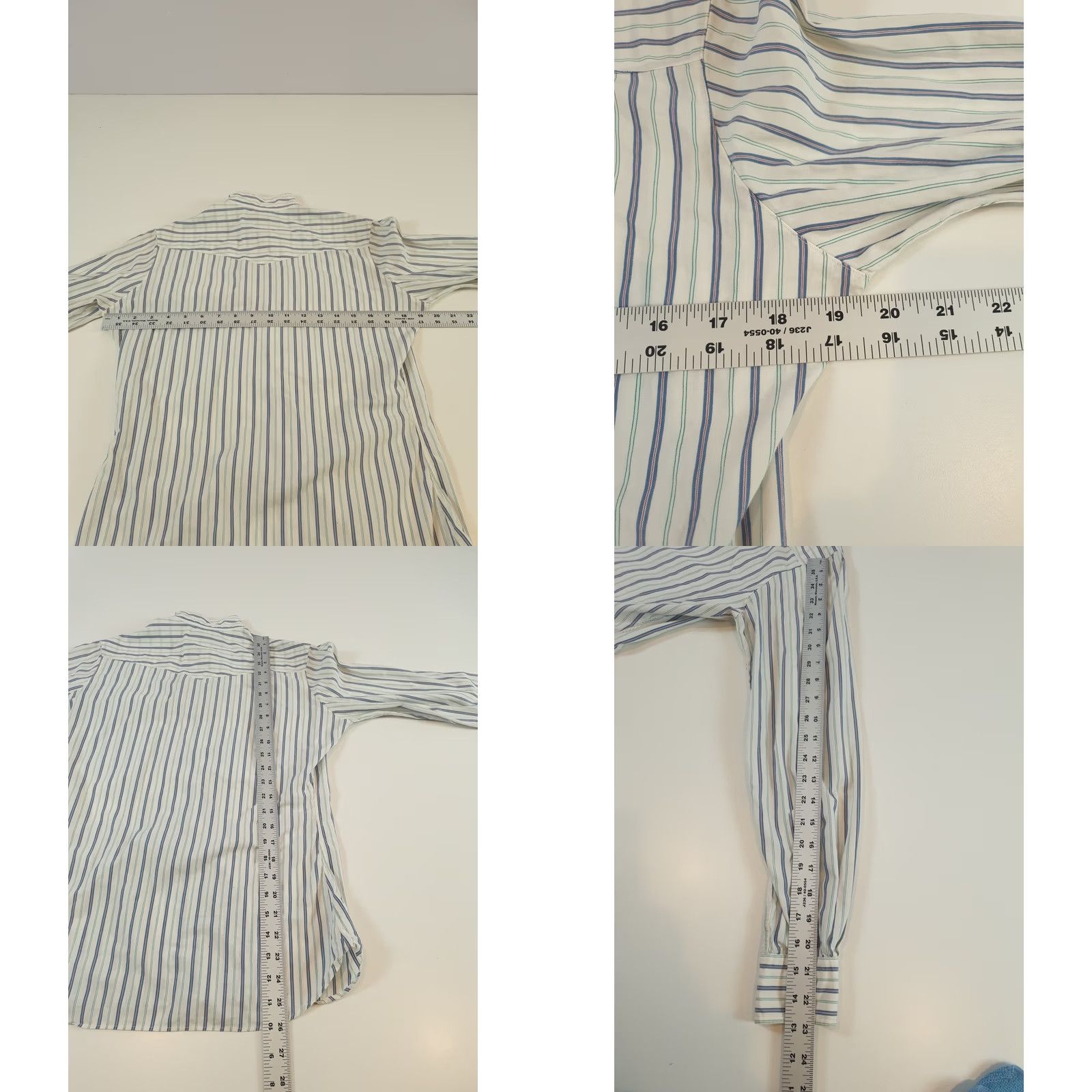 Vintage VINTAGE Essex Shirt Mens 36 Blue White Striped Removable Collar Button Up Made USA Shirt Dress Shirt Mens Blue Striped 80s USA Size US M / EU 48-50 / 2 - 8 Thumbnail