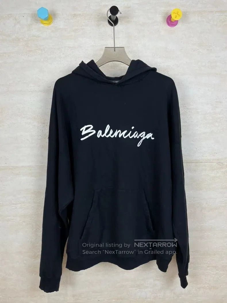Balenciaga Balenciaga Black Graffiti Letter Destroyed Hoodie Size US L / EU 52-54 / 3 - 1 Thumbnail