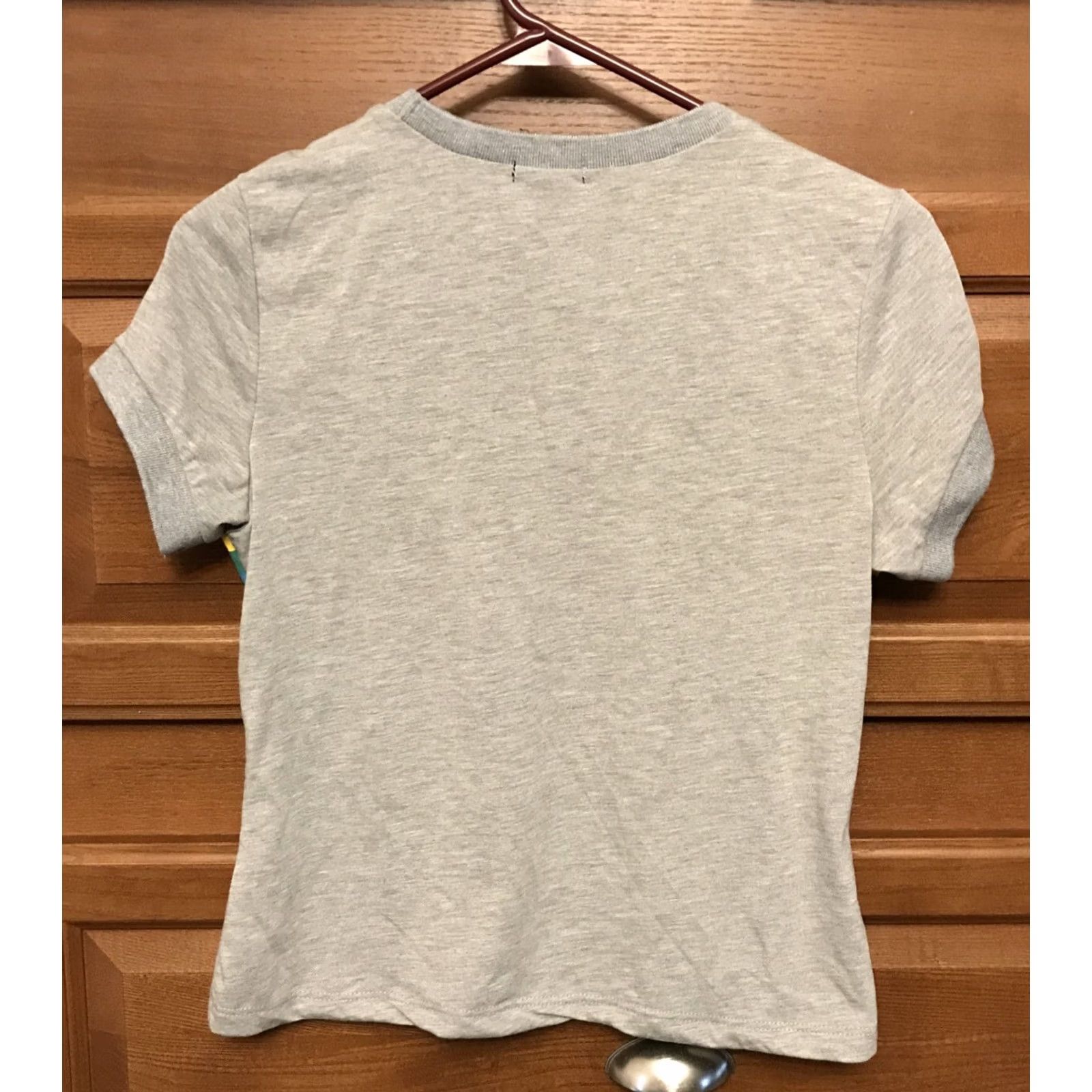 Vintage Rue21 Rainbow Striped Knit Tee Shirt Gray Junior's Small S/S NWT NEW 1572 Size S / US 4 / IT 40 - 2 Thumbnail