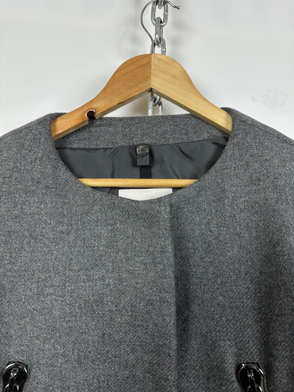 Moncler Moncler Euphemia Giubbotto Grey Wool Coat Jacket Size XL / US 12-14 / IT 48-50 - 9 Thumbnail