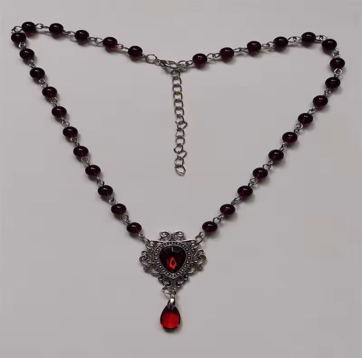 Jewelry Romantic Heart Rosary Necklace Size ONE SIZE - 3 Thumbnail