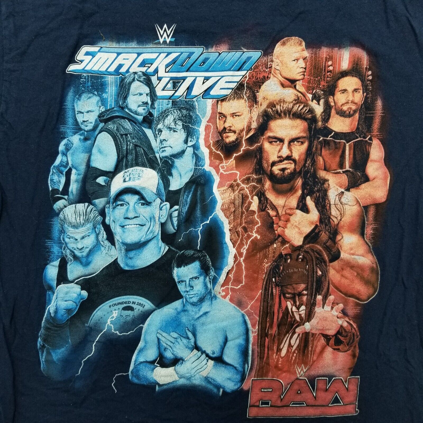 WWE WWE Shirt Boys XL Blue SmackDown Live Raw Short Sleeve Size US XL / EU 56 / 4 - 2 Thumbnail