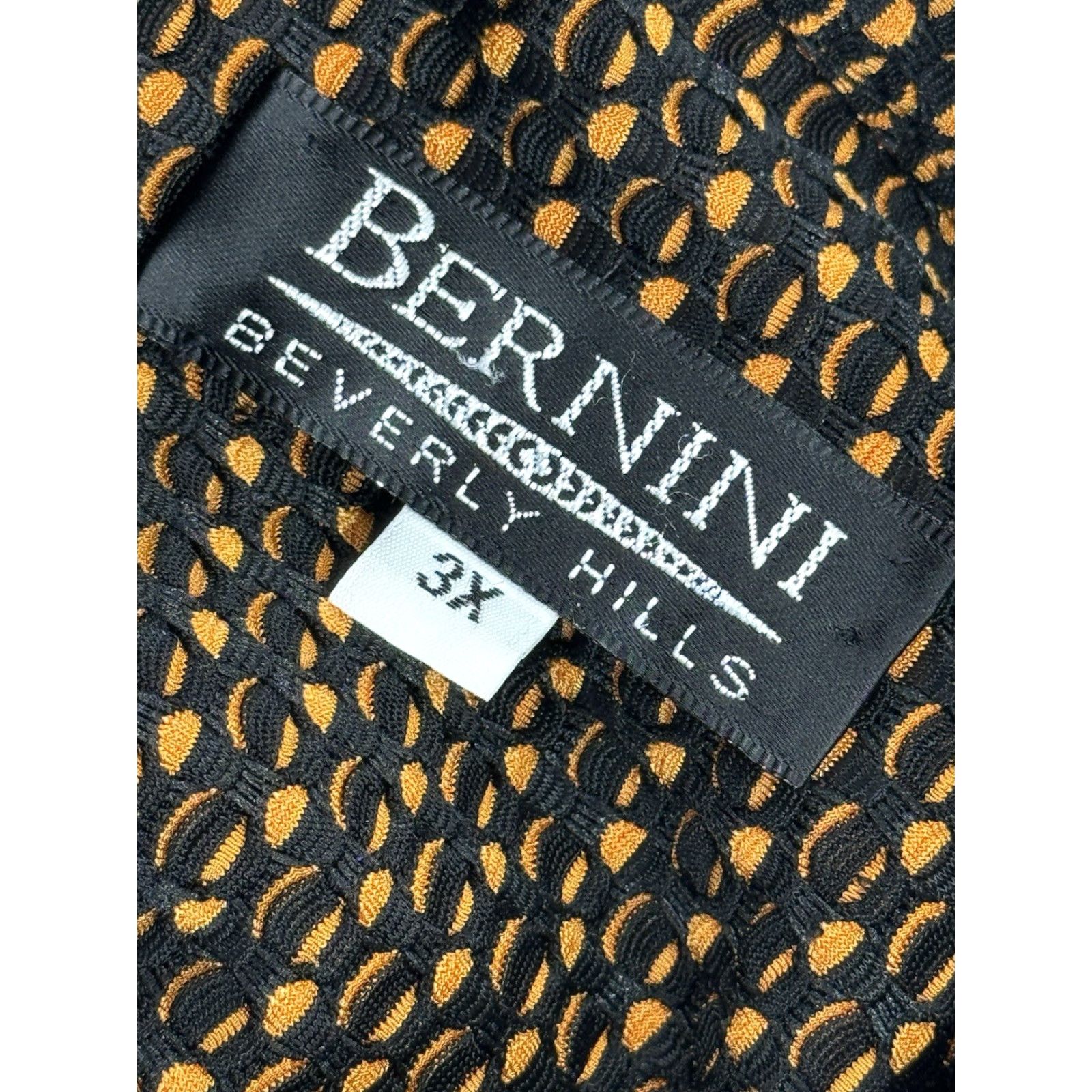 Vintage BERNINI Shirt Geometric Knit 3XL Oversized Button-Up Long Sleeve Metal Orange/Black Mens Size US XXL / EU 58 / 5 - 6 Thumbnail