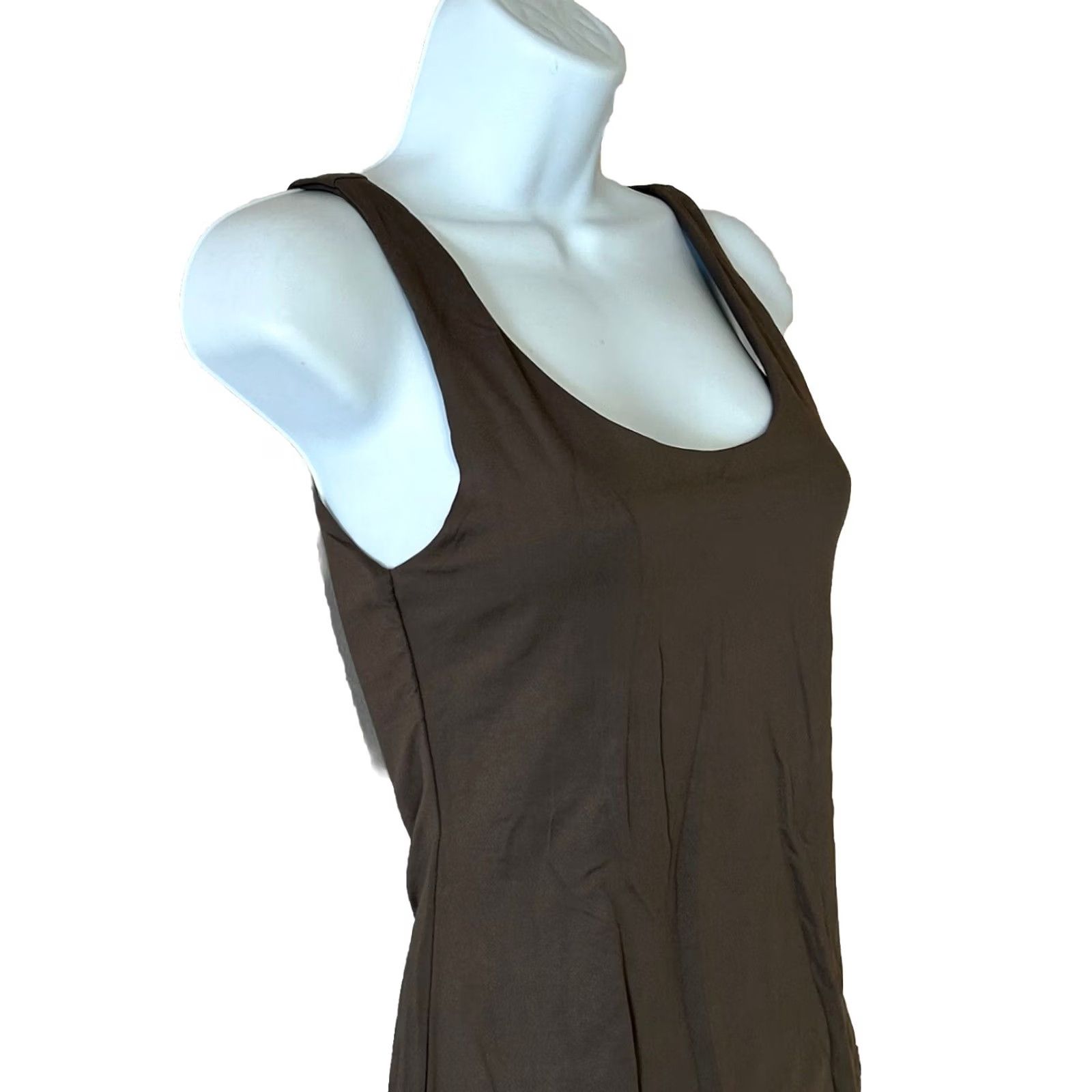 H&M H&M Tank Women Size S Brown Sleeveless Shirt, Slim Fit, Scoop Neck, Polyester Blend, Casual Top Size S / US 4 / IT 40 - 5 Thumbnail