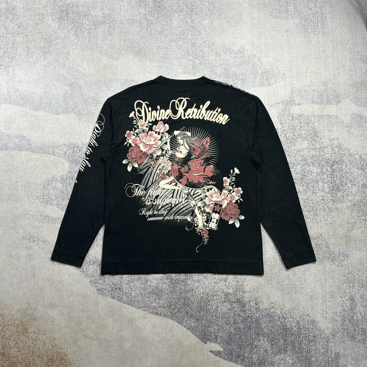 Japanese Brand Divine Retribution sukajan Longsleeve Tshirt Size US XXL / EU 58 / 5 - 1 Thumbnail