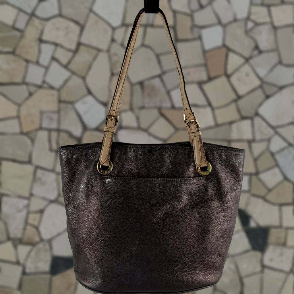 Michael Kors Michael Kors Metallic Bronze Leather Tote Shoulder Handbag Purse Tote Bag Size ONE SIZE - 1 Thumbnail