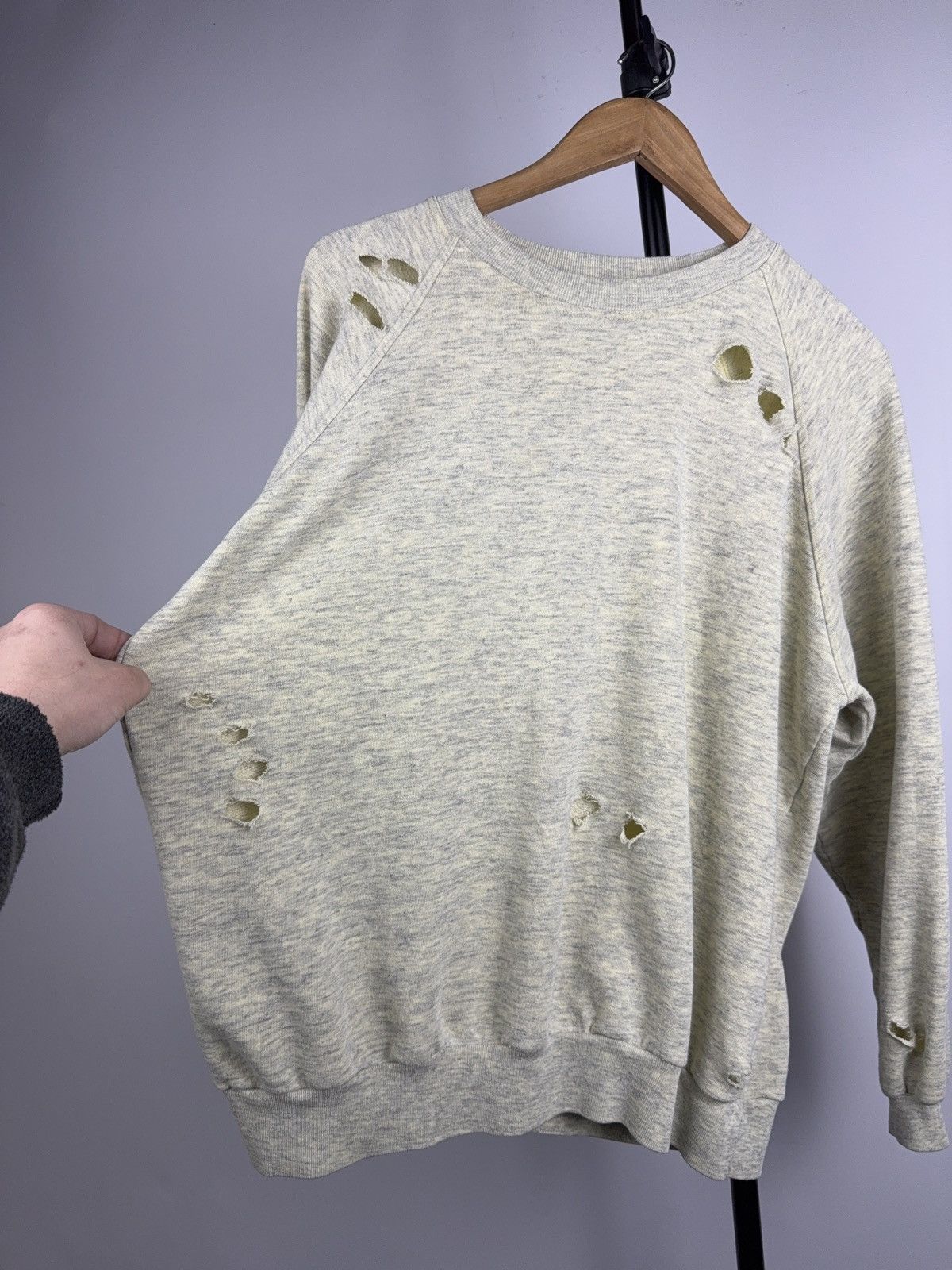 Japanese Brand Distressed Sweatshirt Switcher Grunge Crewneck Gray/Yellow Size US L / EU 52-54 / 3 - 5 Thumbnail