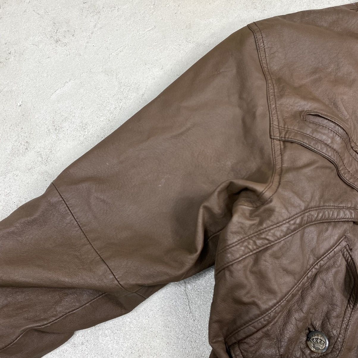 Vintage Real leather jacket vintage brown faded washed archive Size US L / EU 52-54 / 3 - 6 Thumbnail