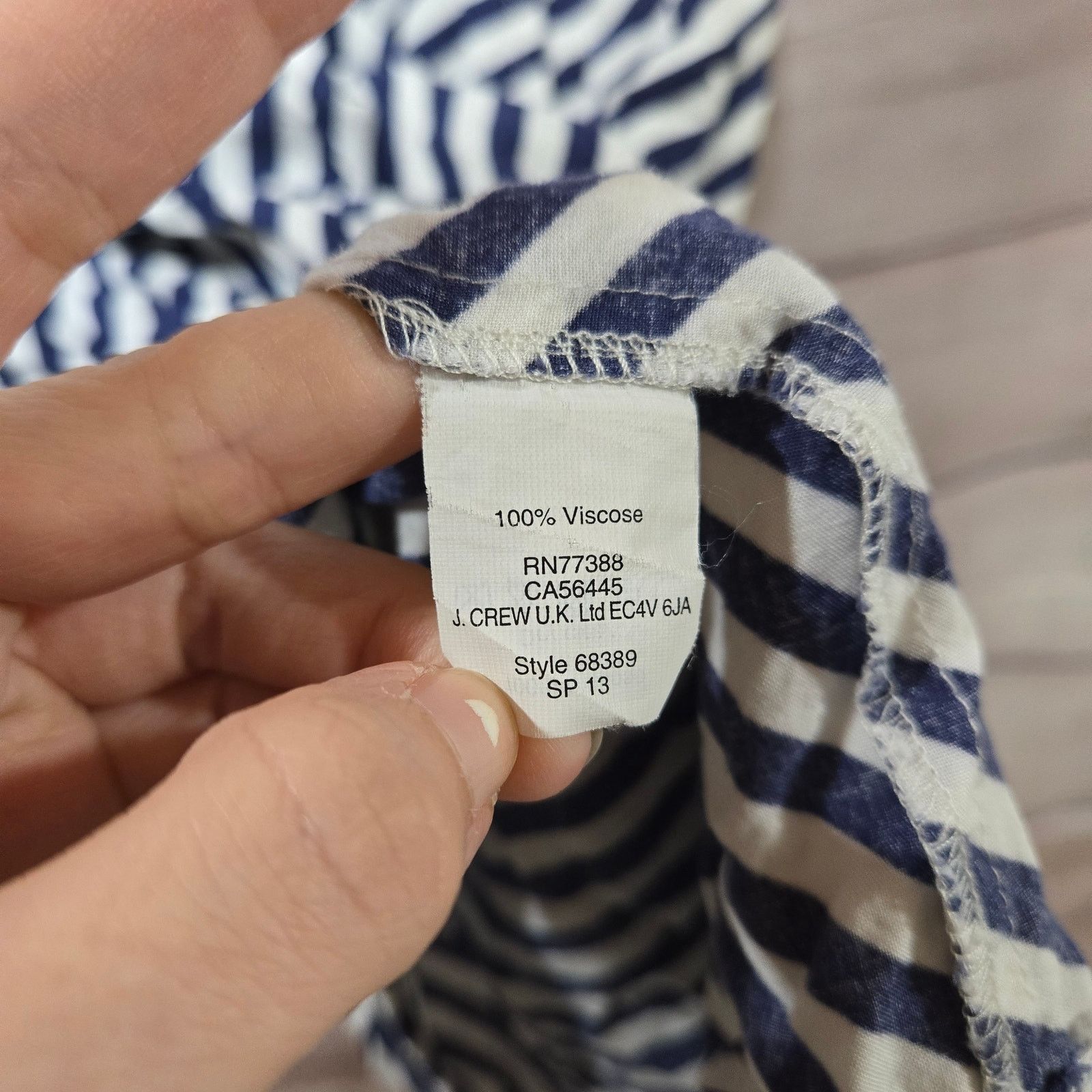 J.Crew J. Crew Blue Striped Cinch Women's A-Line Mini Dress Size 8 Size M / US 6-8 / IT 42-44 - 9 Thumbnail