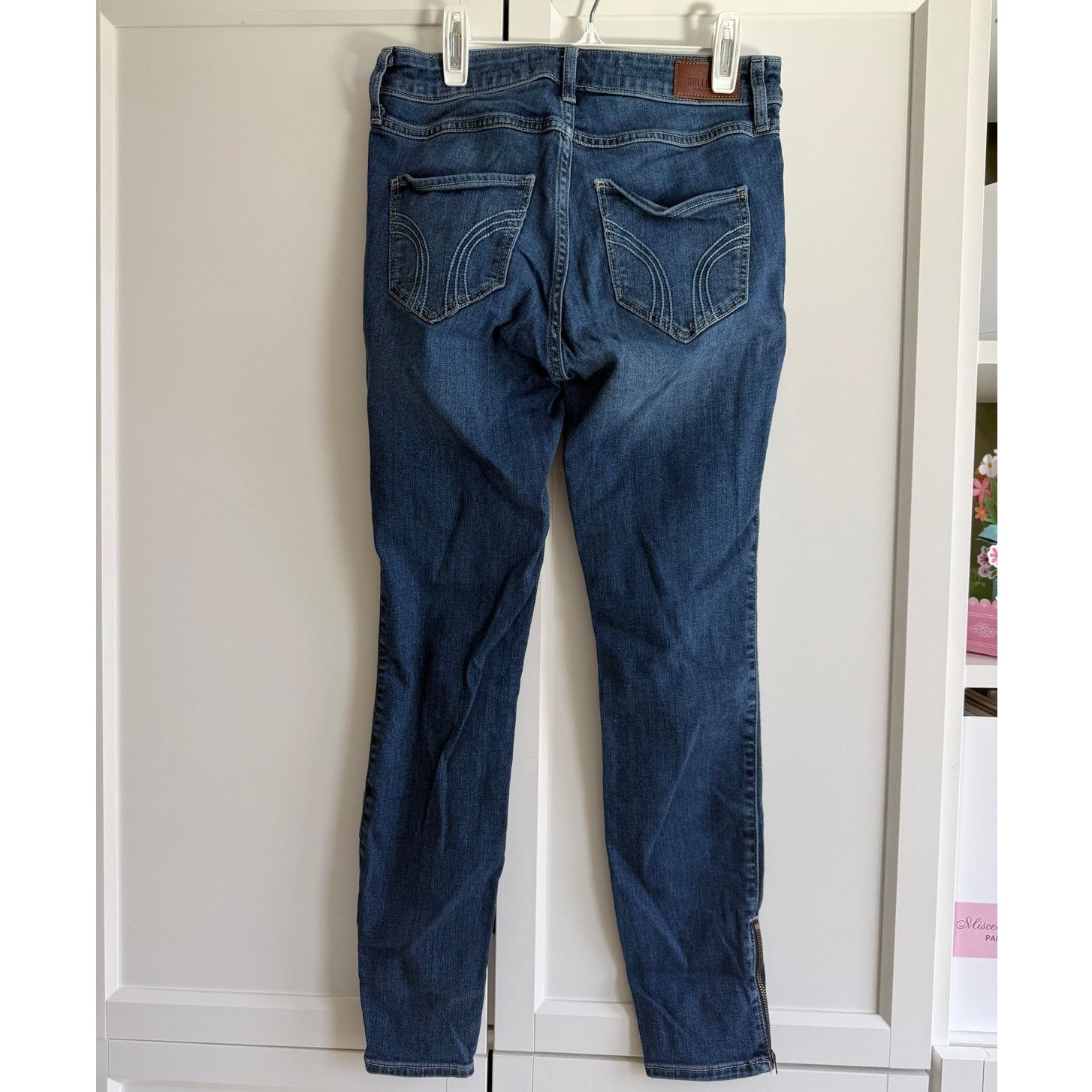 Hollister Hollister High Rise Skinny Crop Jeans Blue Distressed - D022 Size 27" / US 4 / IT 40 - 3 Thumbnail