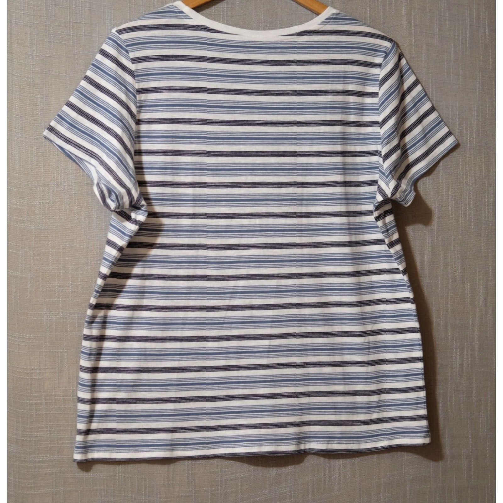 Vintage dip Short Sleeve T-Shirt Womens L Blue/Black/White 100% Cotton Nwot! H56-23 Crew Neck Lightweight Casual Size L / US 10 / IT 46 - 5 Thumbnail