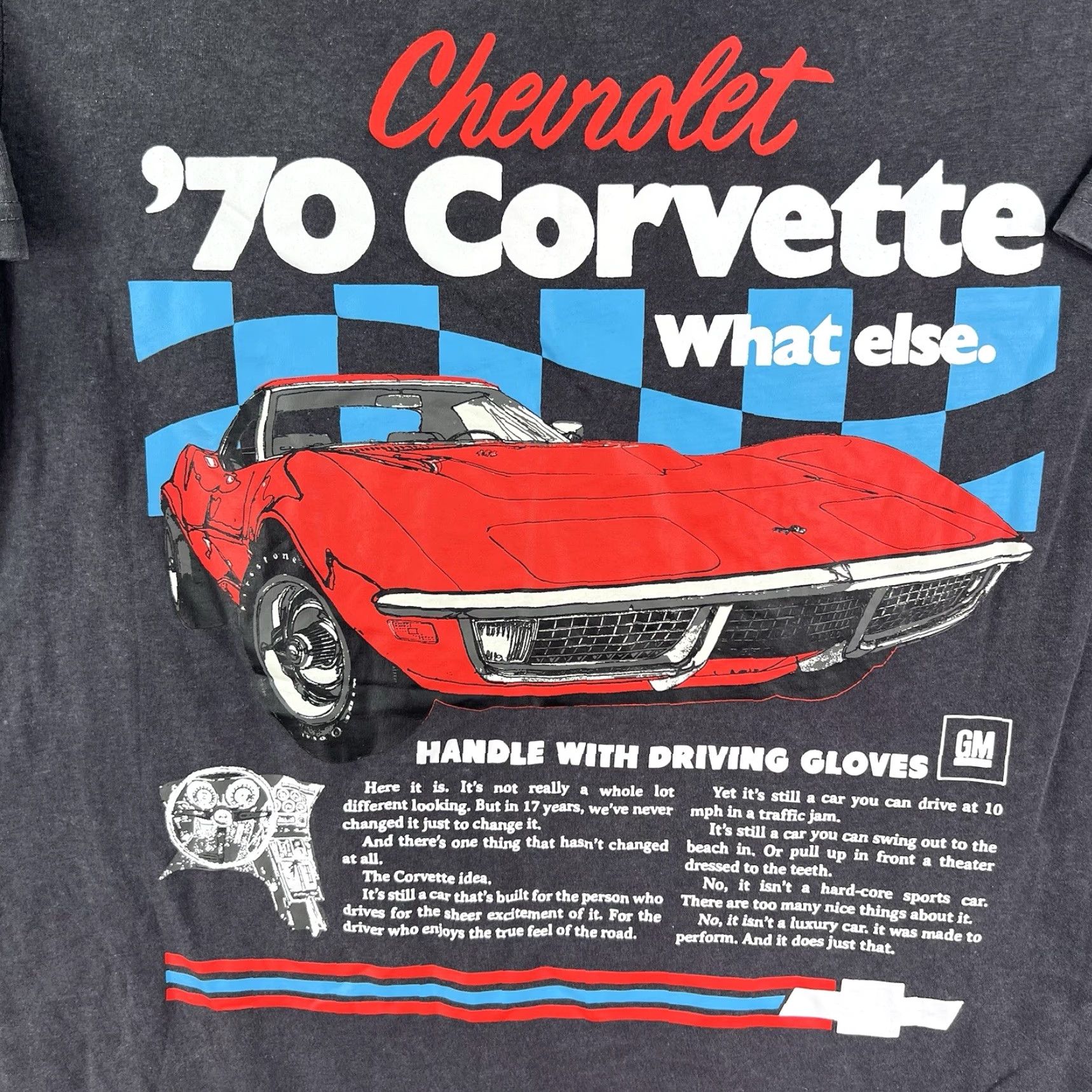 Etro VINTAGE 70 Chevrolet Corvette T-Shirt Mens L Black Retro Size US L / EU 52-54 / 3 - 2 Thumbnail