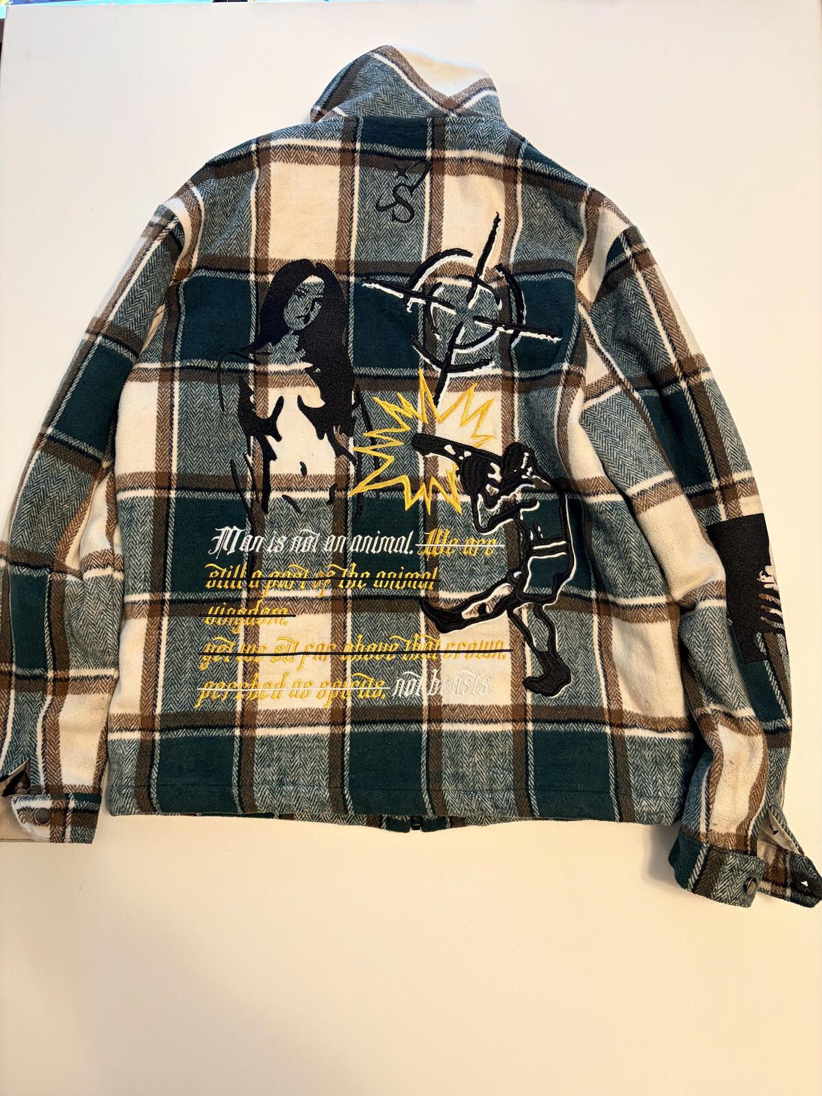 Other Sugarhill Green Plaid Graphic Fannel Jacket (Size Medium) Size US M / EU 48-50 / 2 - 3 Thumbnail