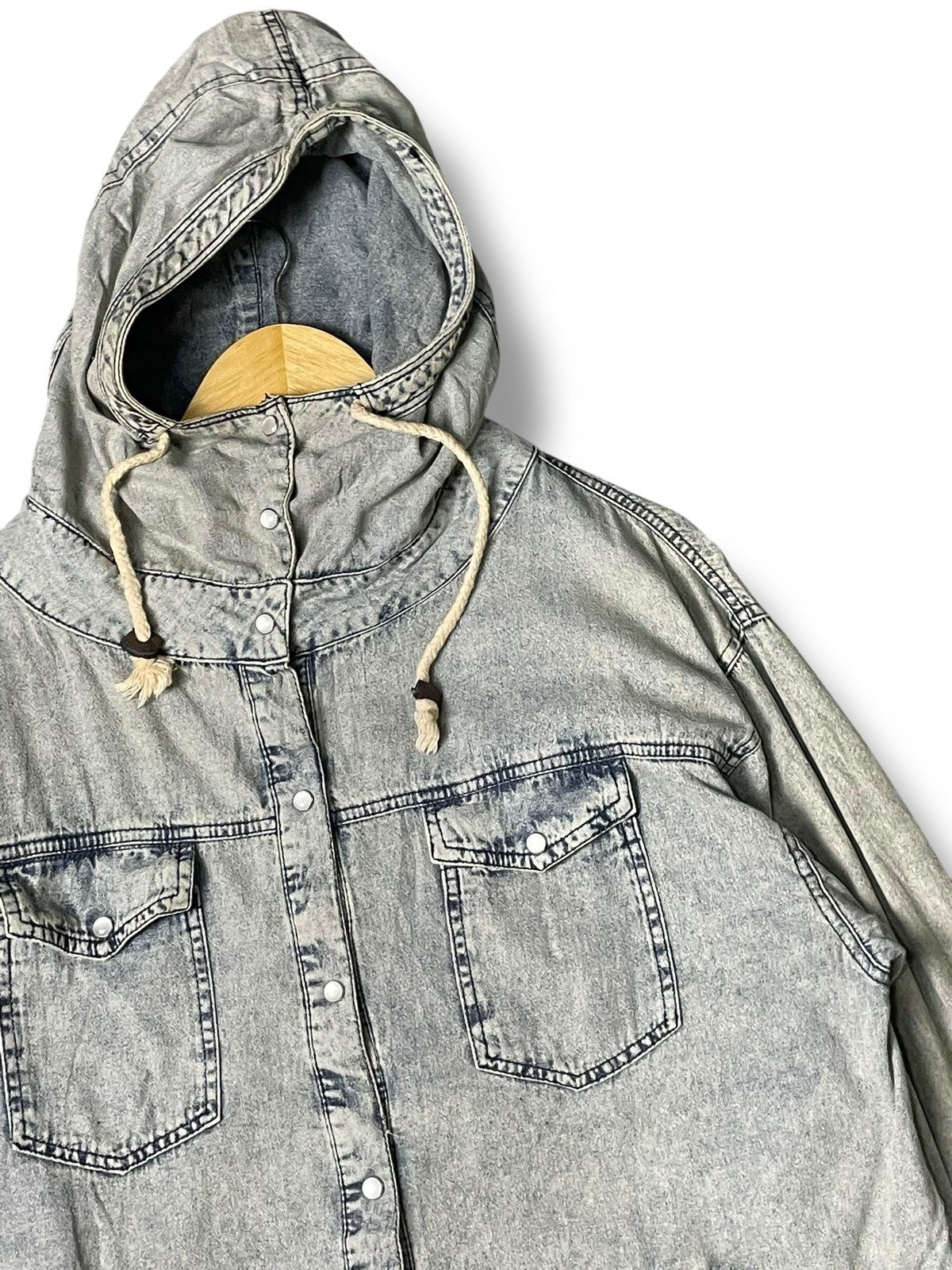 Japanese Brand × Vintage Japanese Brand Distressed Denim Hooded Jacket (75) Size US M / EU 48-50 / 2 - 2 Thumbnail