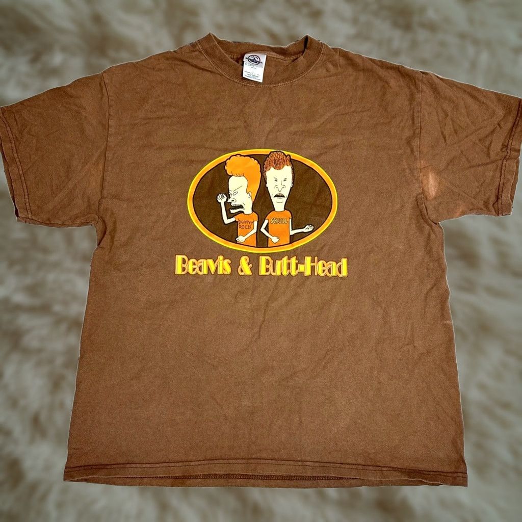Delta VINTAGE Beavis & Butt-Head Mens Short Sleeve T-Shirt L Brown Size US L / EU 52-54 / 3 - 1 Thumbnail