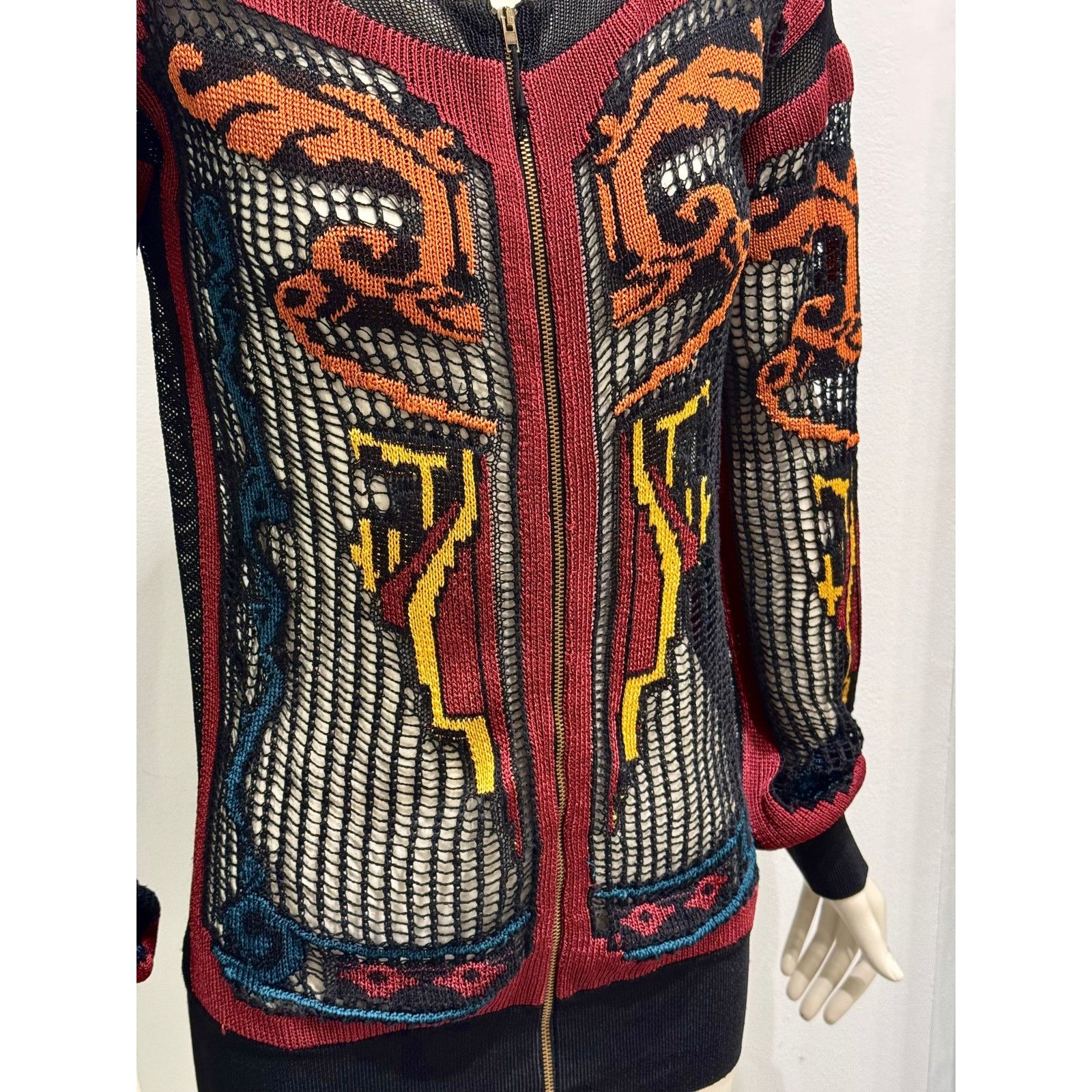 Jean Paul Gaultier A/W2007 Jean Paul Gaultier intarsia crochet knitted cardigan Size M / US 6-8 / IT 42-44 - 3 Thumbnail