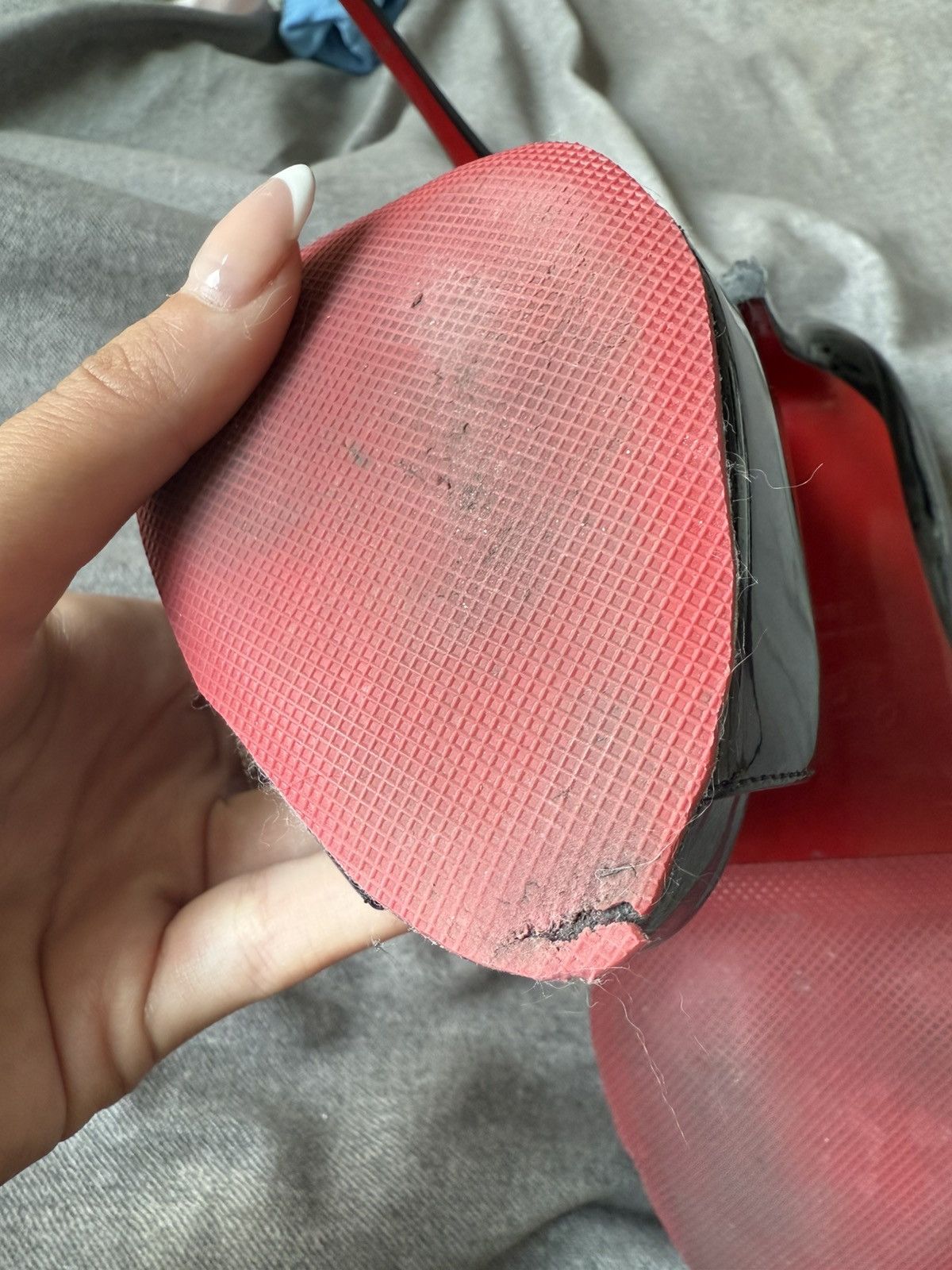 Christian Louboutin Black patent platform louboutins with peep toe Size US 8.5 / IT 38.5 - 6 Thumbnail