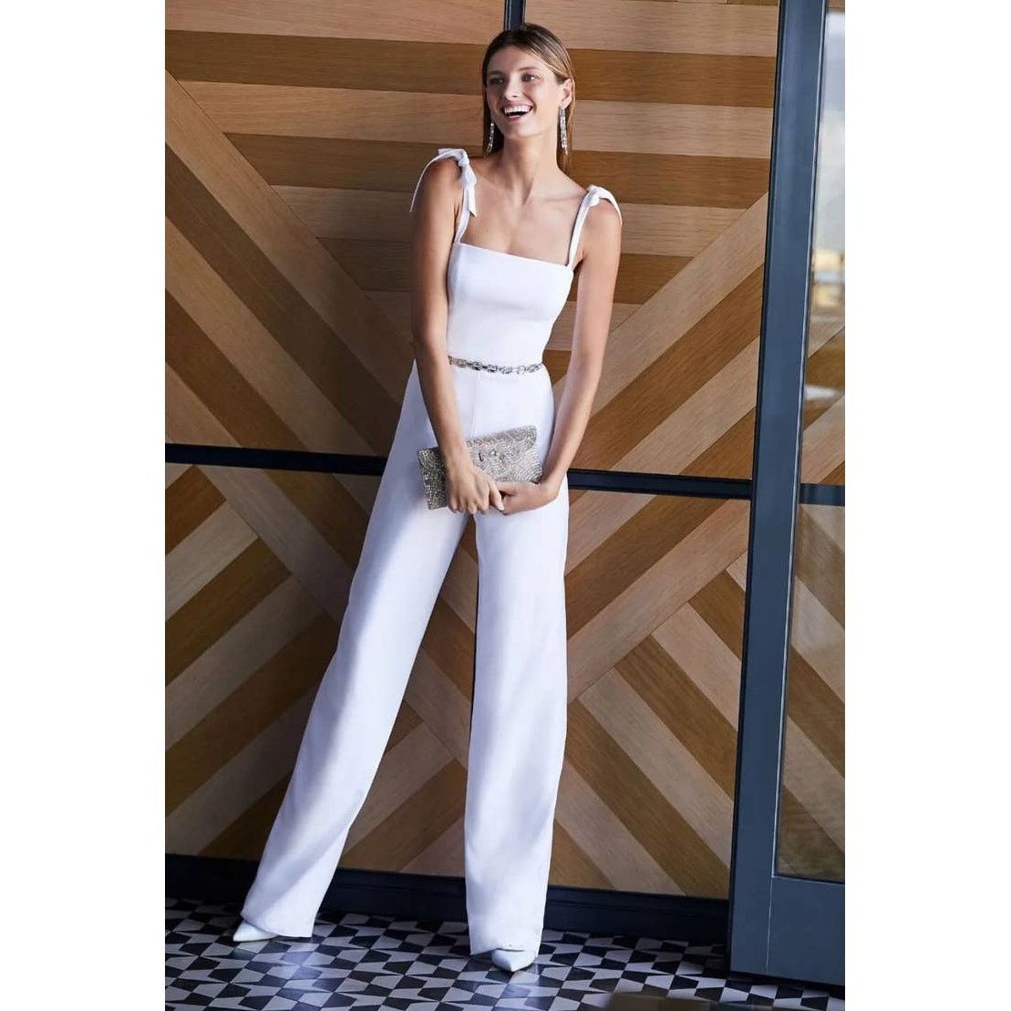 Anthropologie New Anthropologie BHLDN Trinity Jumpsuit by Theia $280 SZ 0 Size 25" / US 0 / IT 36 - 1 Thumbnail