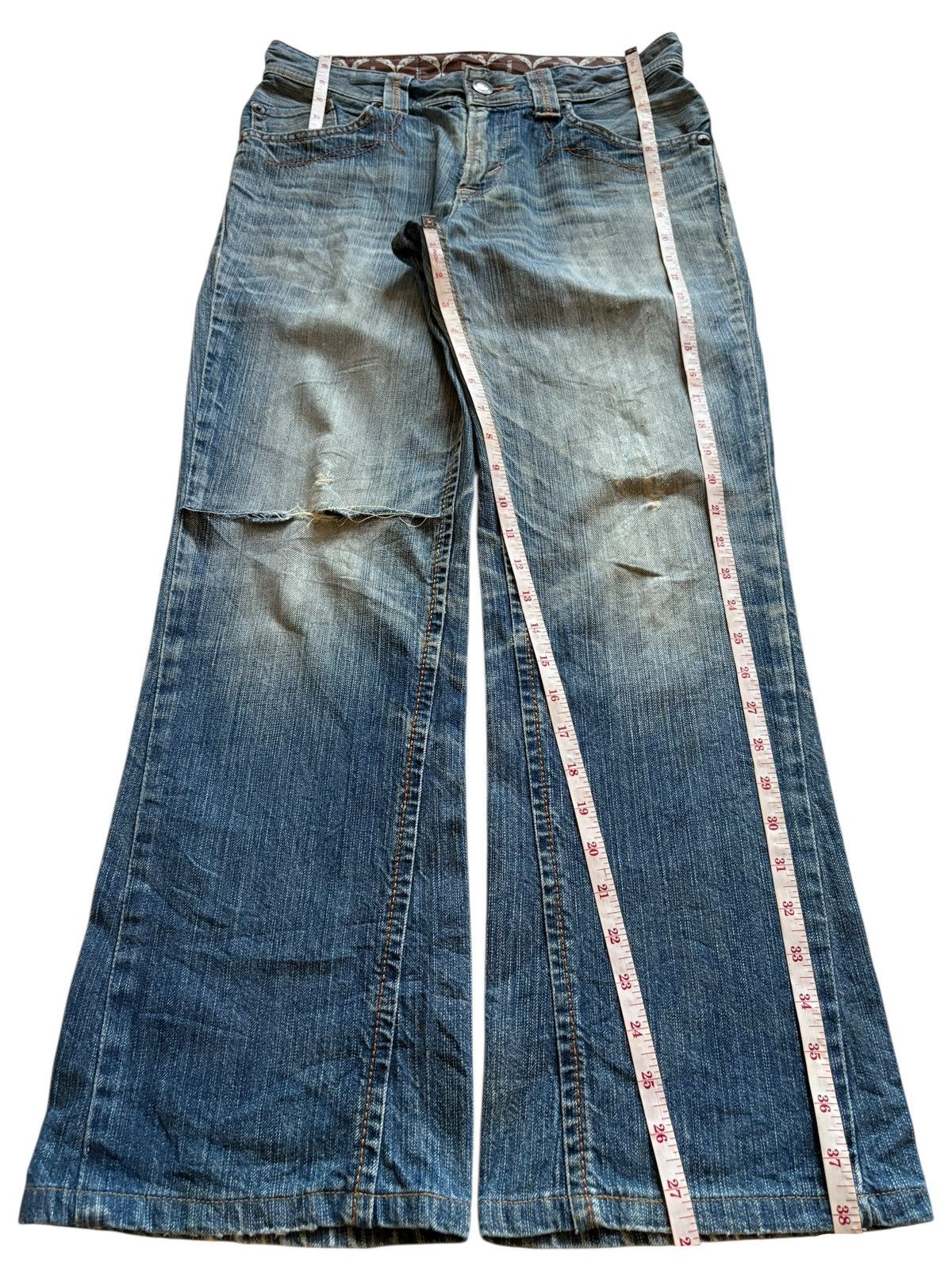 Edwin × Japanese Brand Exclusive Vintage Edwin Mud Wash Ripped Flare Jean Size US 31 - 13 Thumbnail