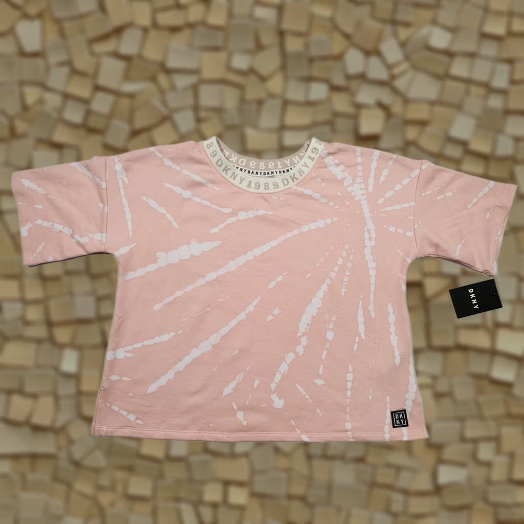 DKNY DKNY Womens Pyjama Top Pink Small Crew Neck Short Sleeves Logo Cotton Blend Jersey Sleepwear Tee Size S / US 4 / IT 40 - 1 Thumbnail