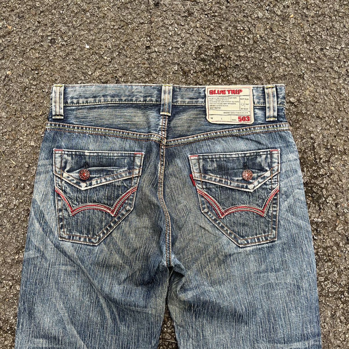 Japanese Brand Edwin 503 Boot Cut Denim Rusty Clawmark Jeans Faded Blue Size US 34 / EU 50 - 12 Thumbnail
