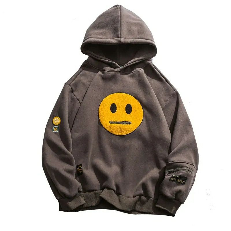 Other Zipper Smiley Face Pocket Patchwork Hoodies Size US M / EU 48-50 / 2 - 1 Thumbnail