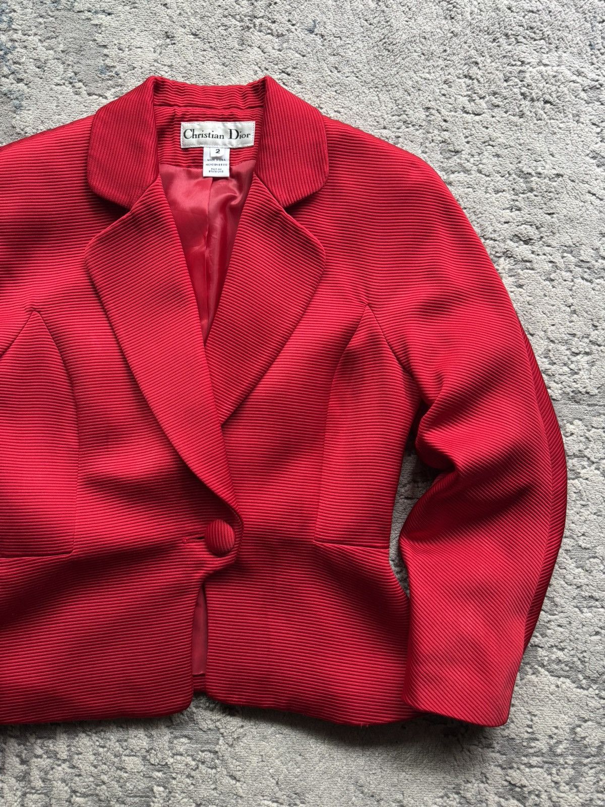 Christian Dior Monsieur Christian Dior Vintage Red Blazer Jacket Size 2 made in USA Size S / US 4 / IT 40 - 4 Thumbnail