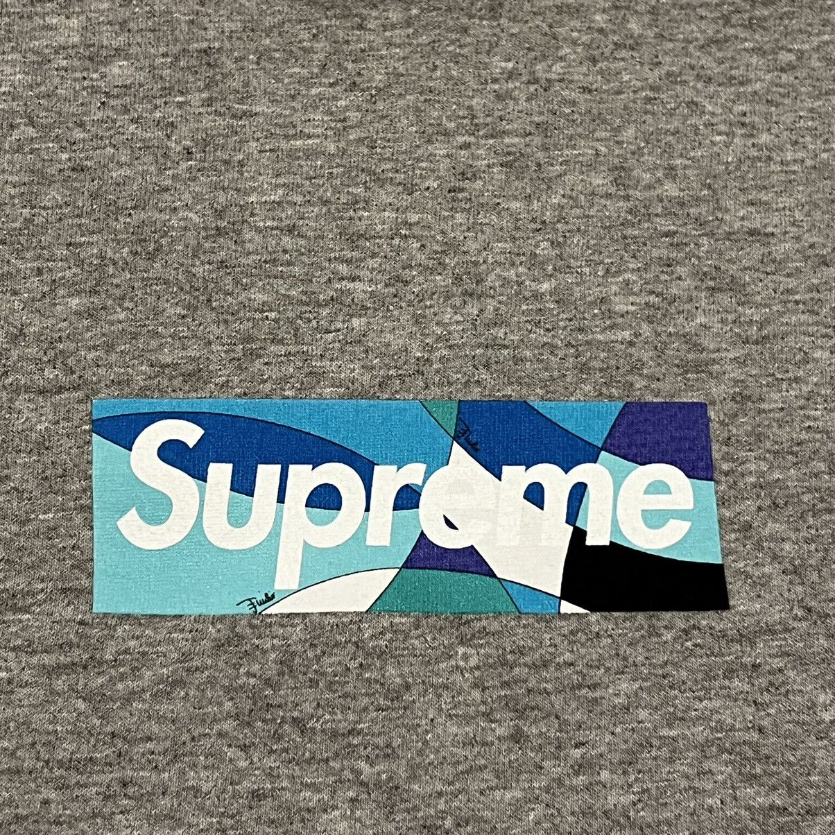 Supreme Supreme Emilio Pucci Box Logo Tee Blue bogo t shirt Size US L / EU 52-54 / 3 - 10 Thumbnail