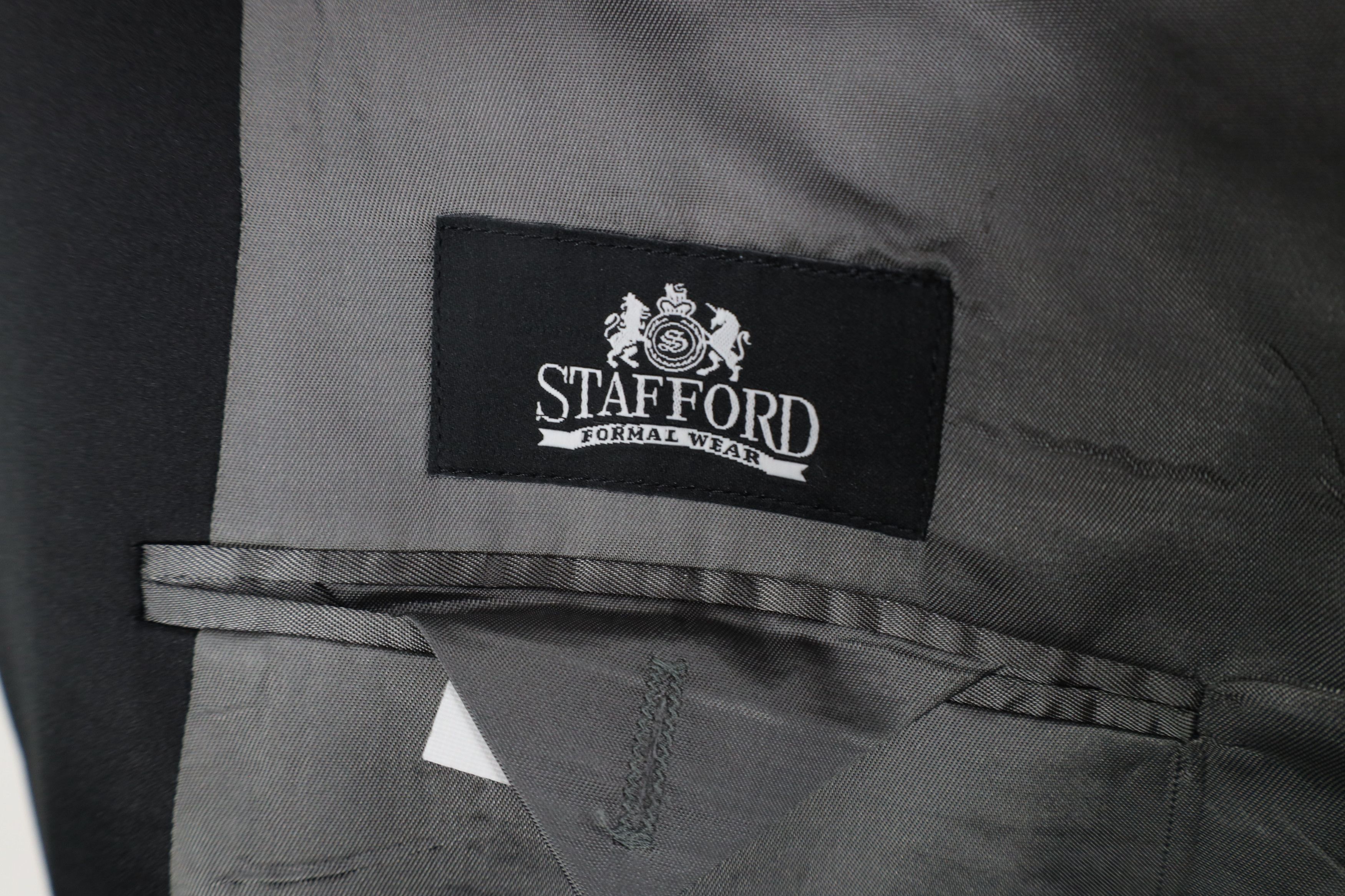 Vintage New Stafford Prom Wedding Tuxedo Suit Coat Jacket Black Size US L / EU 52-54 / 3 - 12 Thumbnail