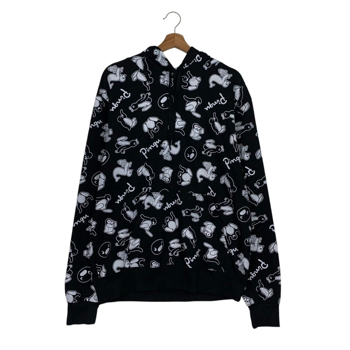 Japanese Brand PINGU All Over Print Pullover Hoodie Sweatshirt #3636-C166 Size US L / EU 52-54 / 3 - 7 Thumbnail